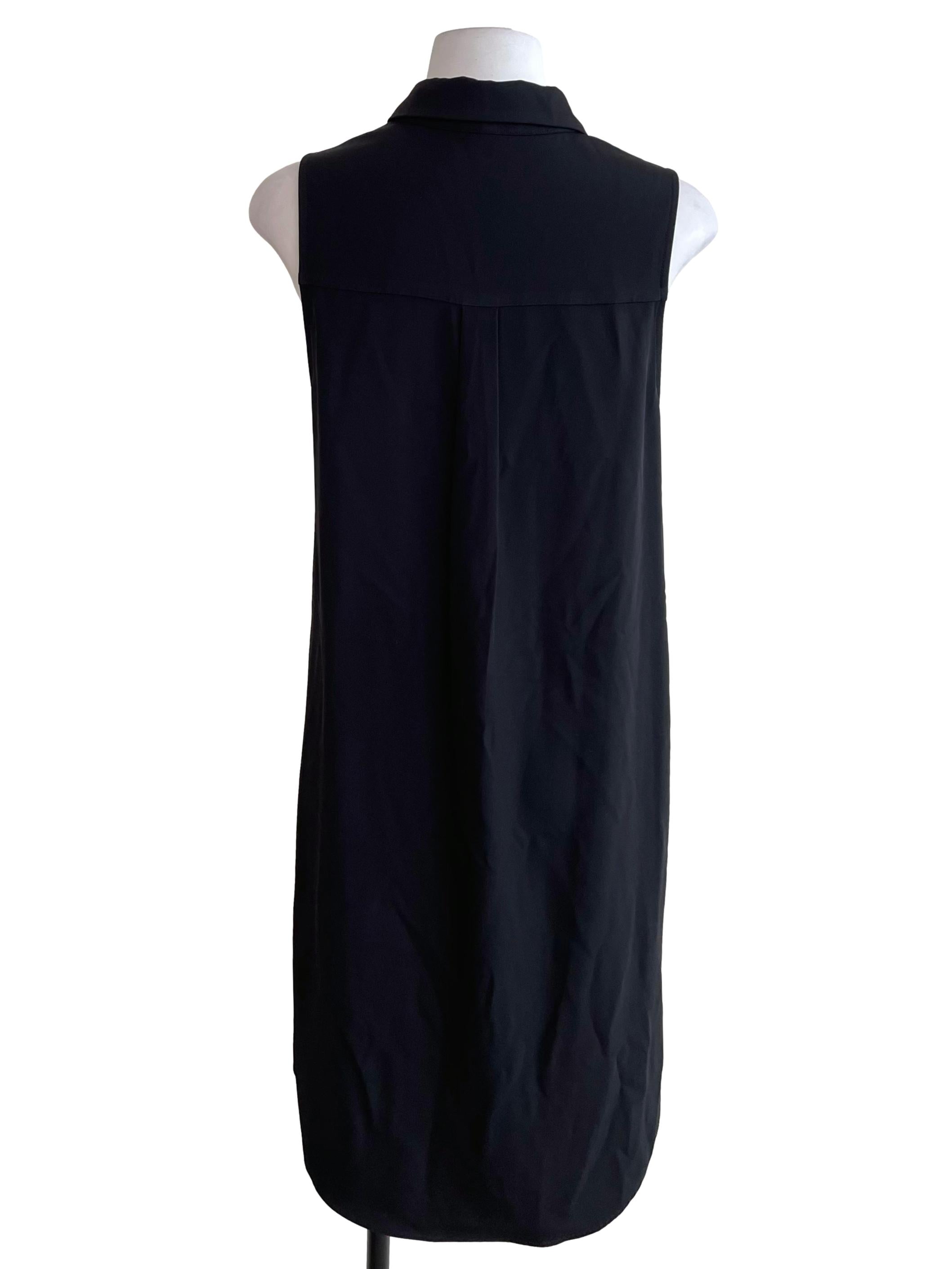Black Twist Sleeveless Shirt Dress