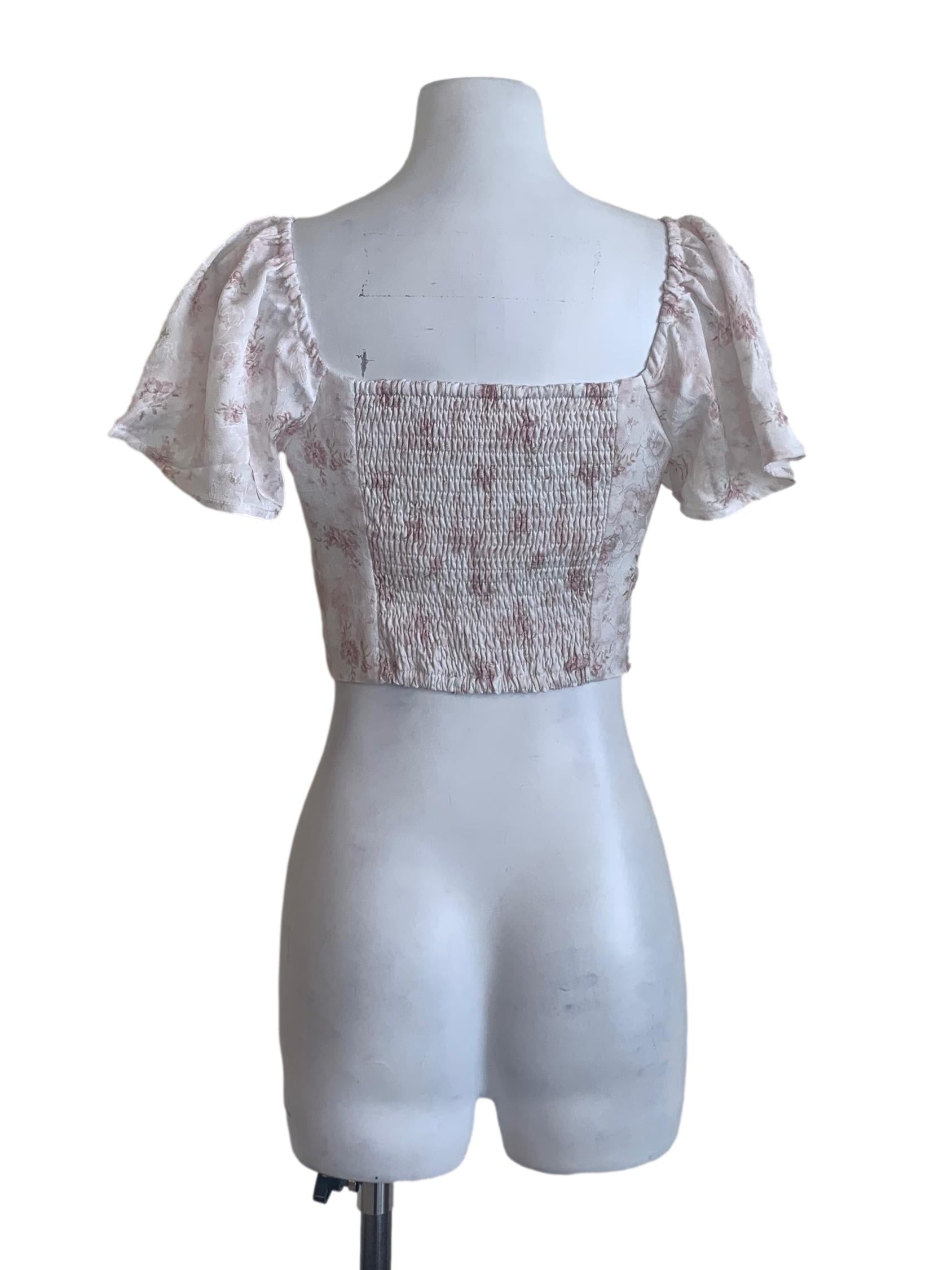 Lemonade Pink Flower Pattern Top