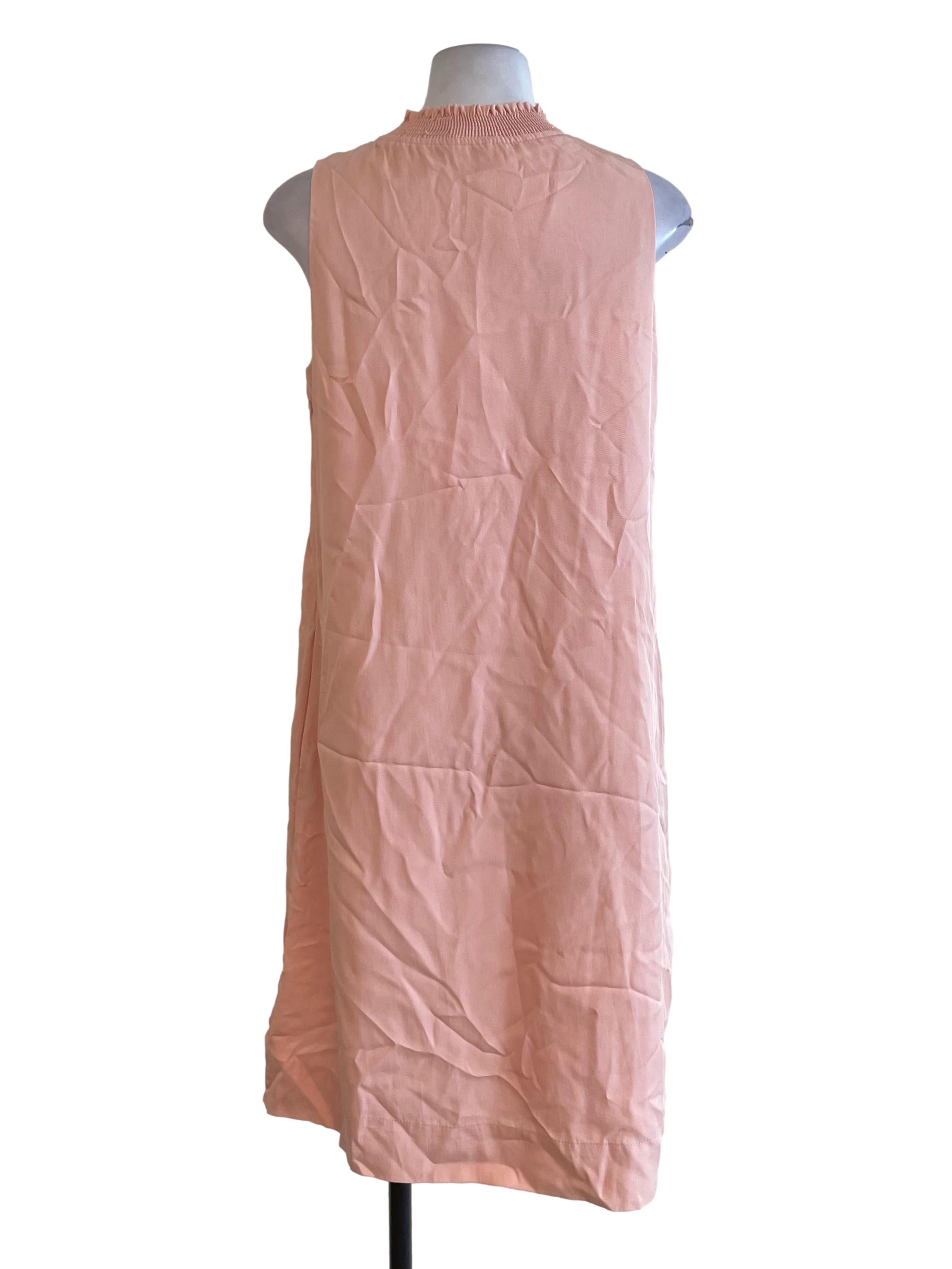 Baby Pink Shirred Neck  Dress