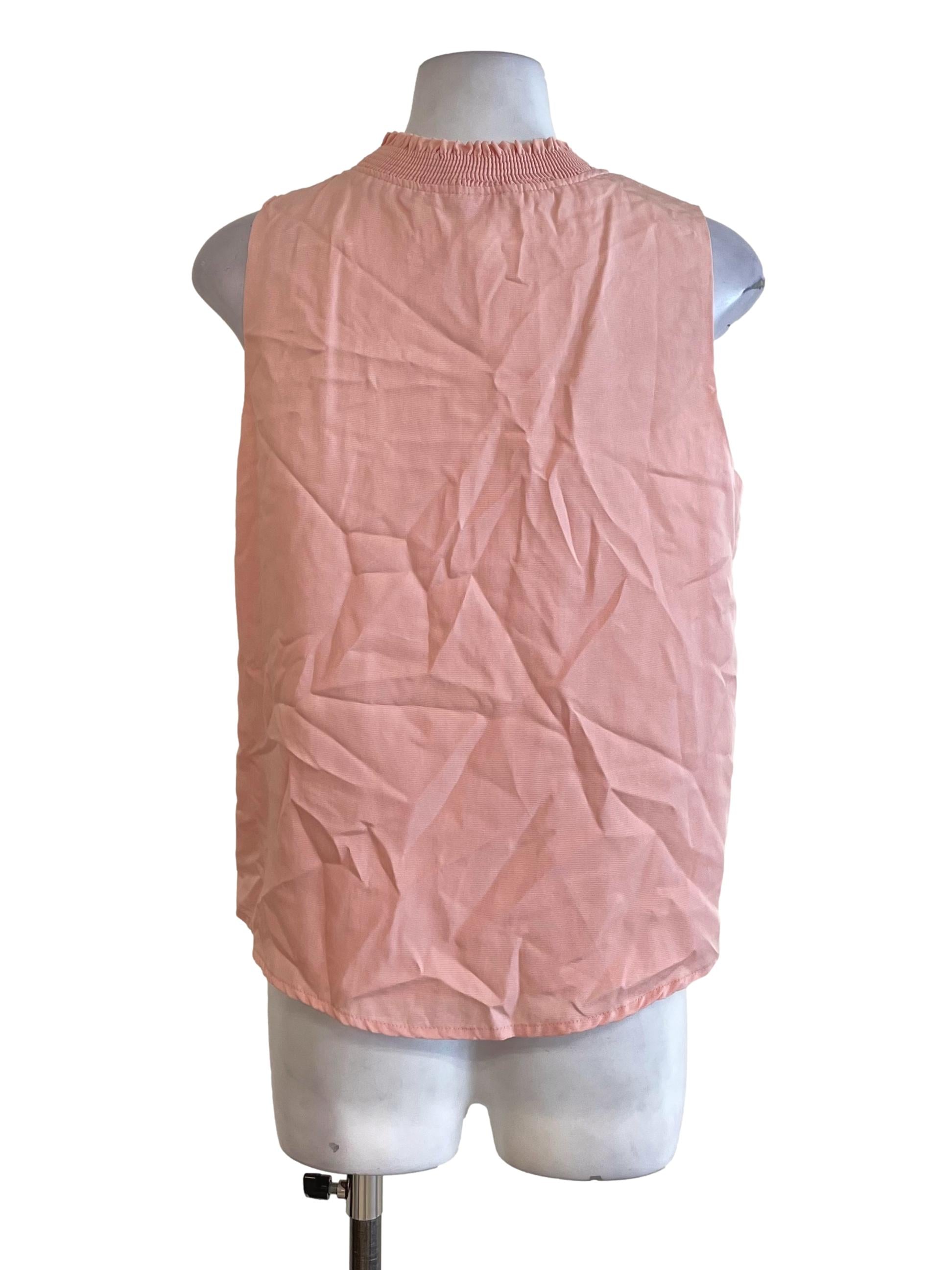 Baby Pink Shirred Neck Top