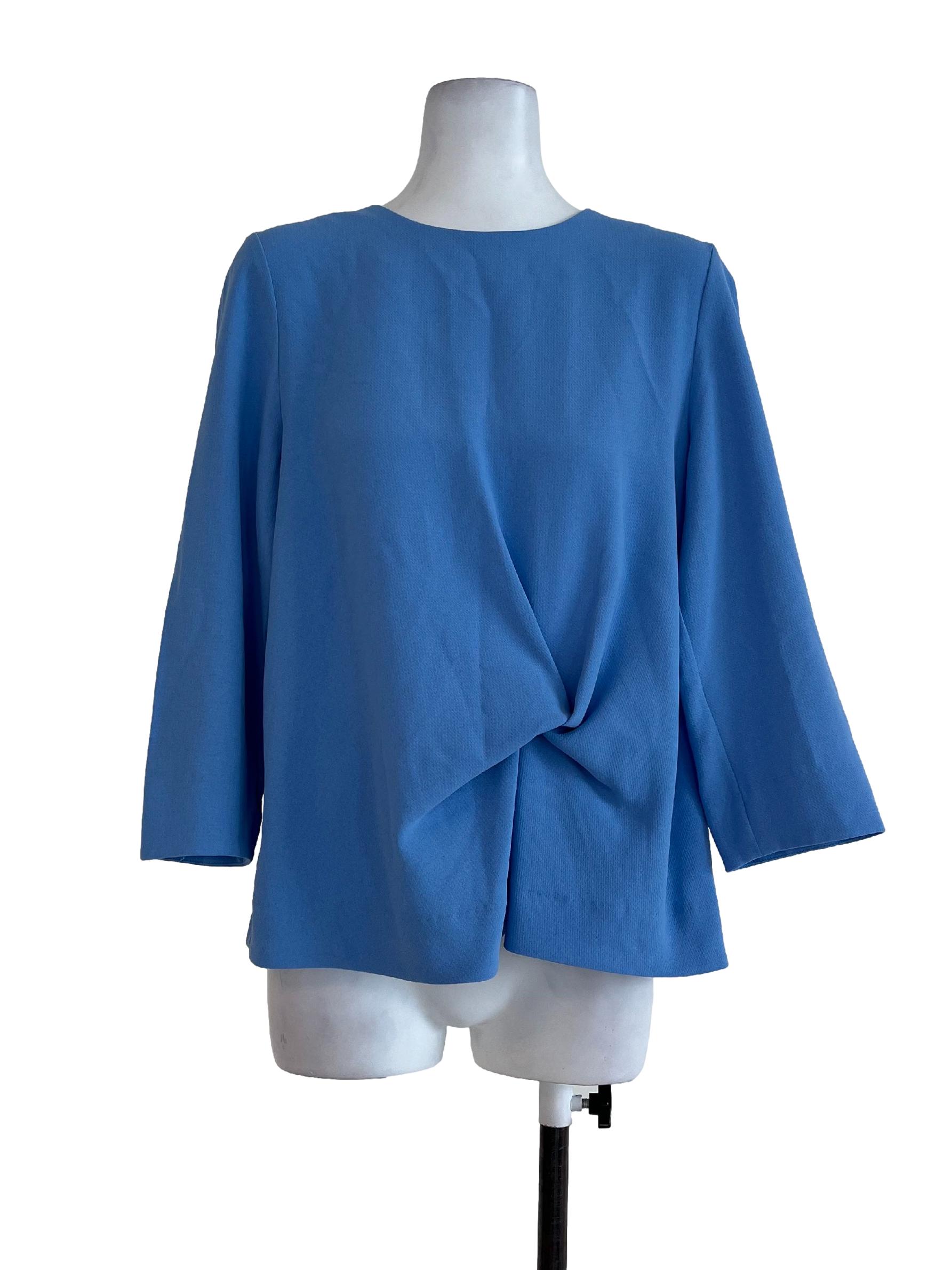 Blue Plain Blouse