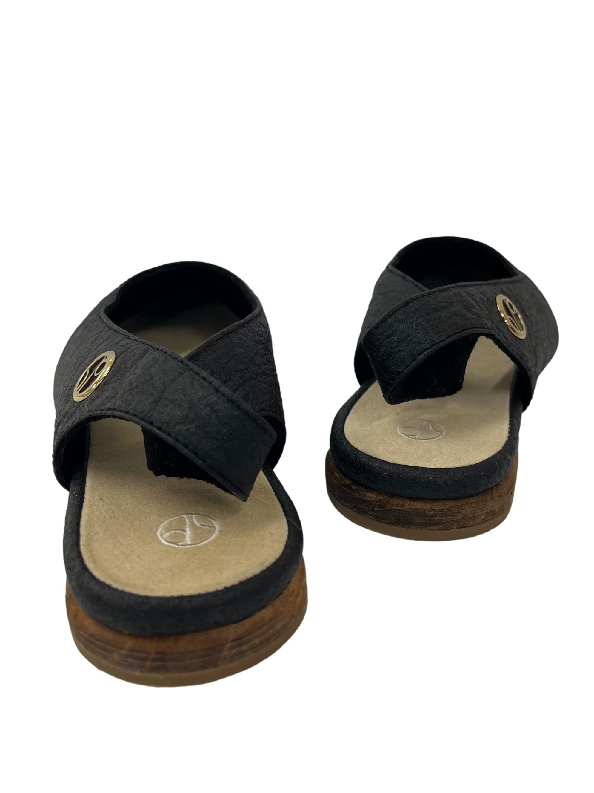 Charcoal Black Cannes Slingback Flat