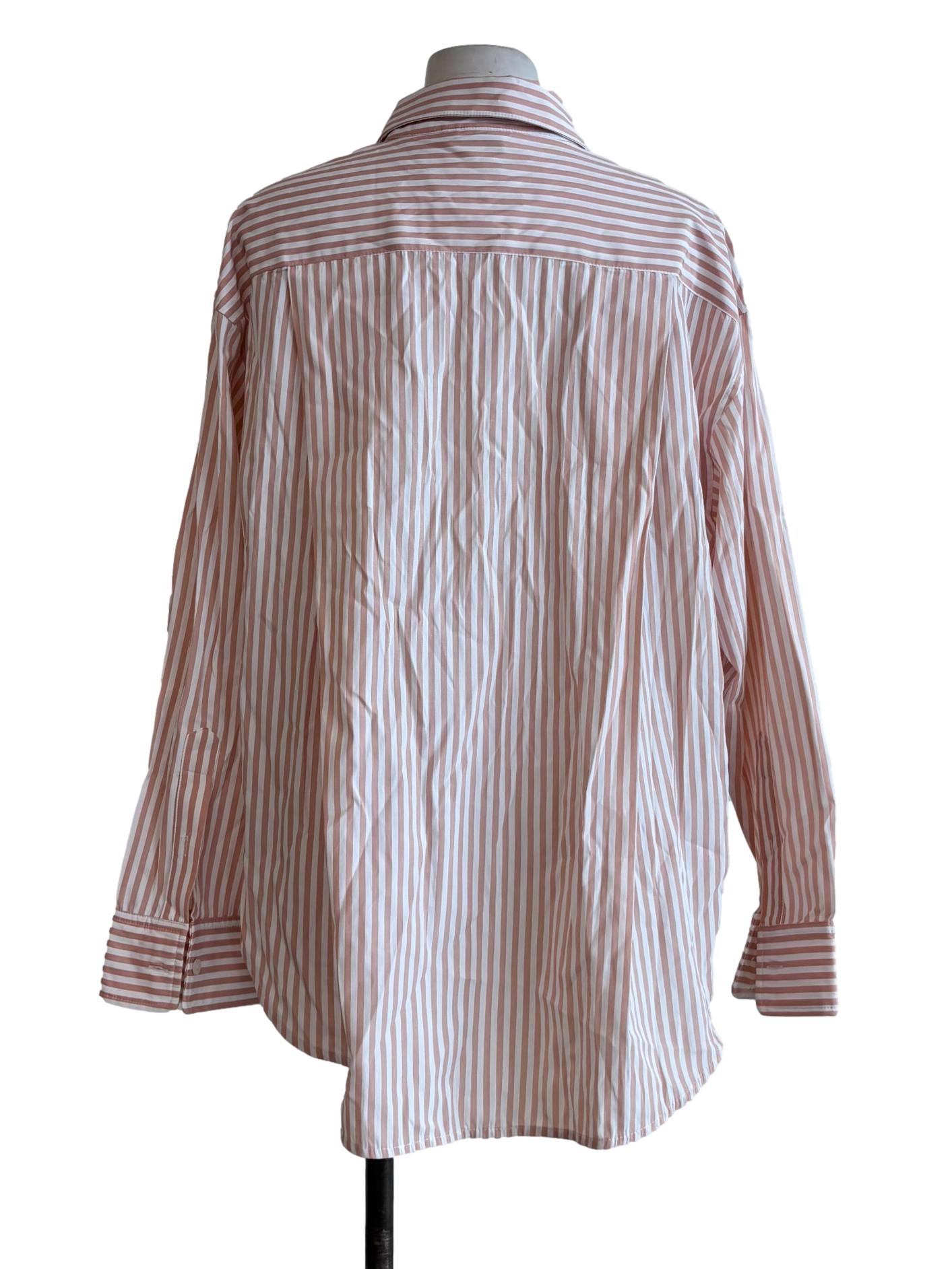 Peach Pink Long Sleeve Collared Shirt