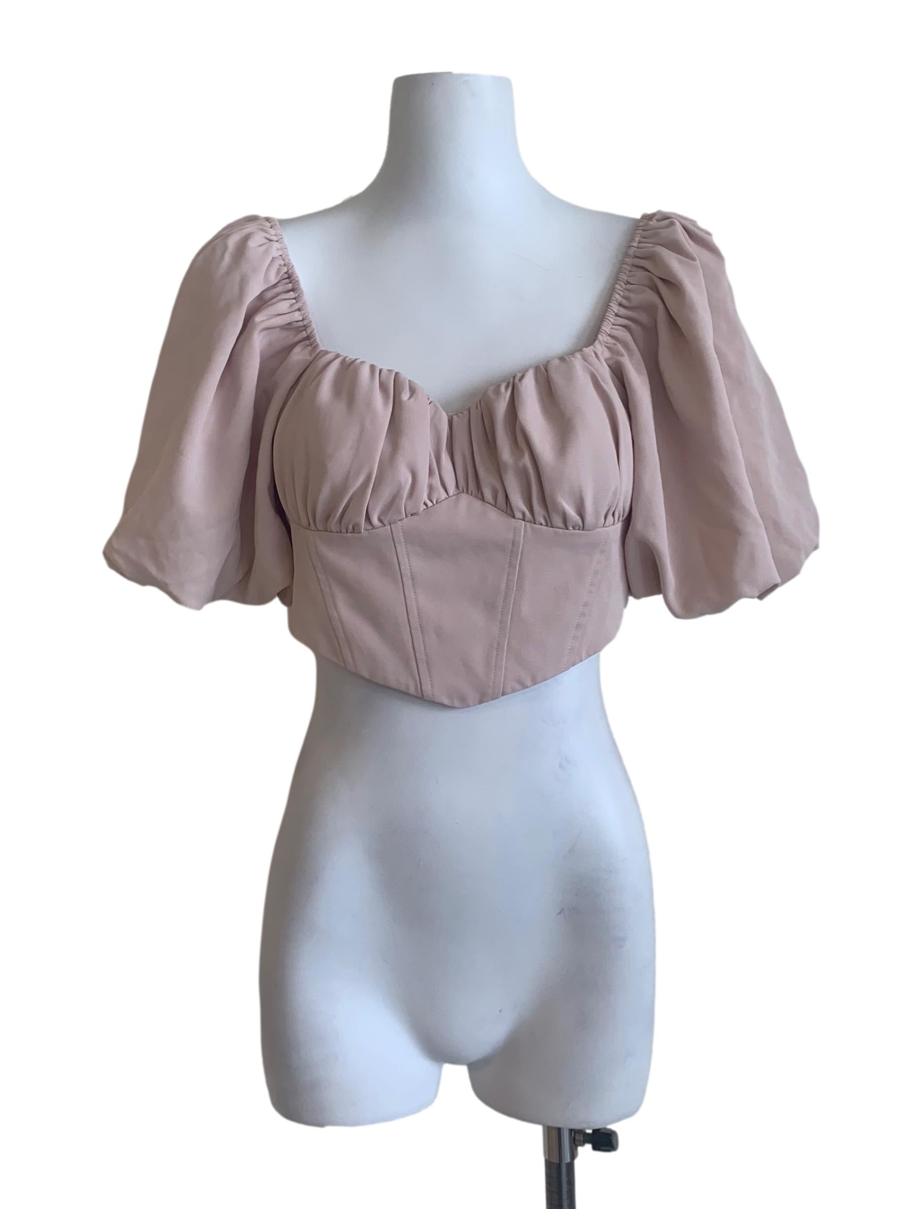 Rose Pink Sweetheart Neck Top