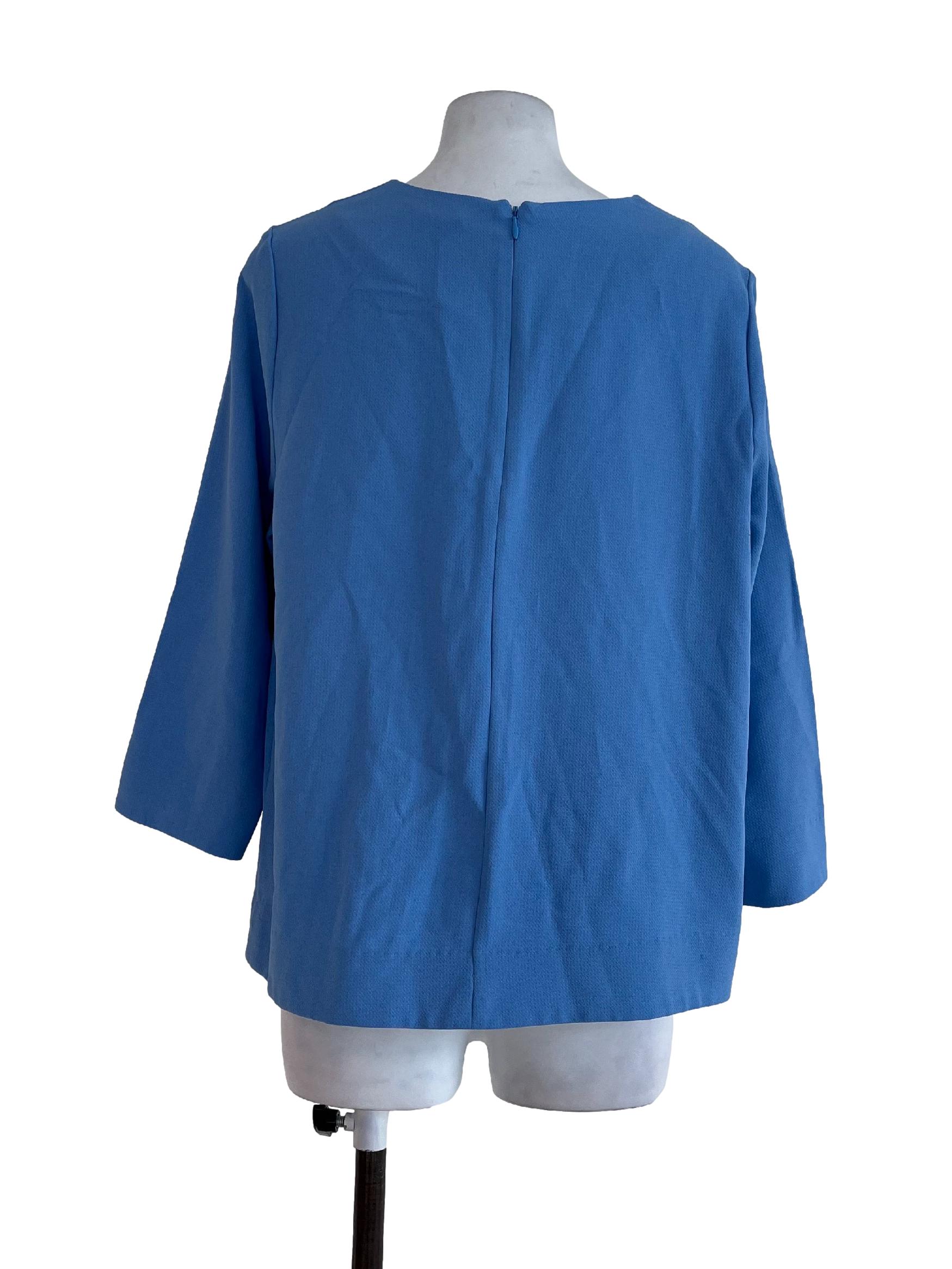 Blue Plain Blouse