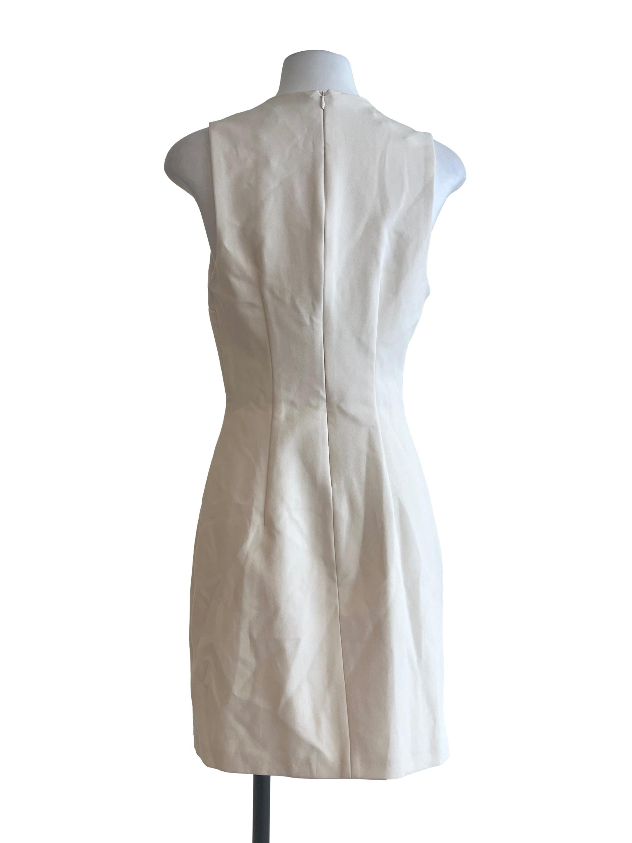 Chiffon White Belt Detail Sleeveless Dress