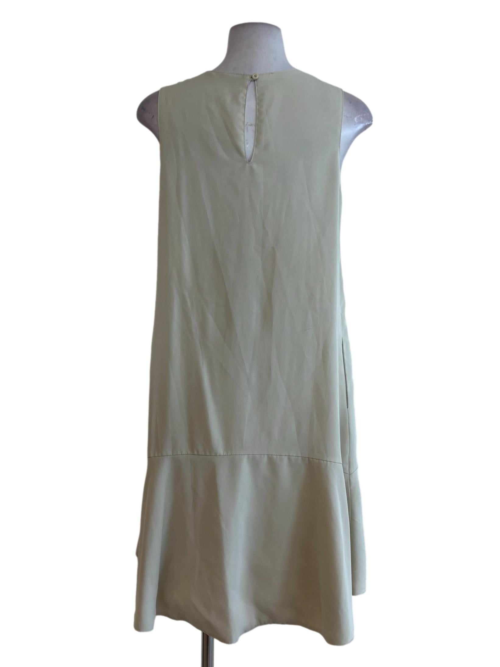 Olive Green Flounced Reversible Dress