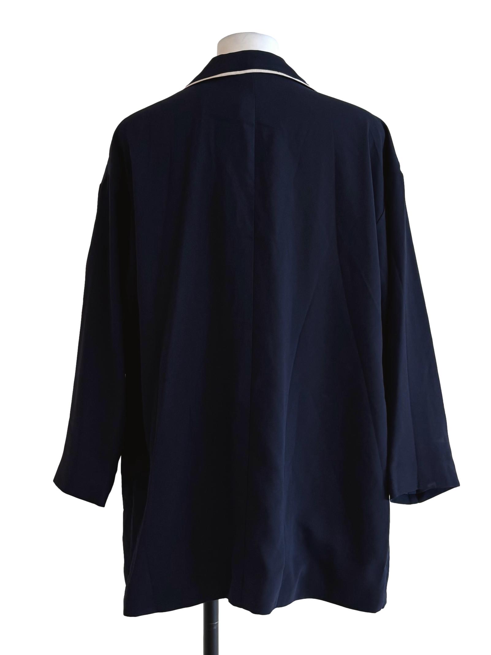 Navy Blue Buttonless Casual Blazer LB