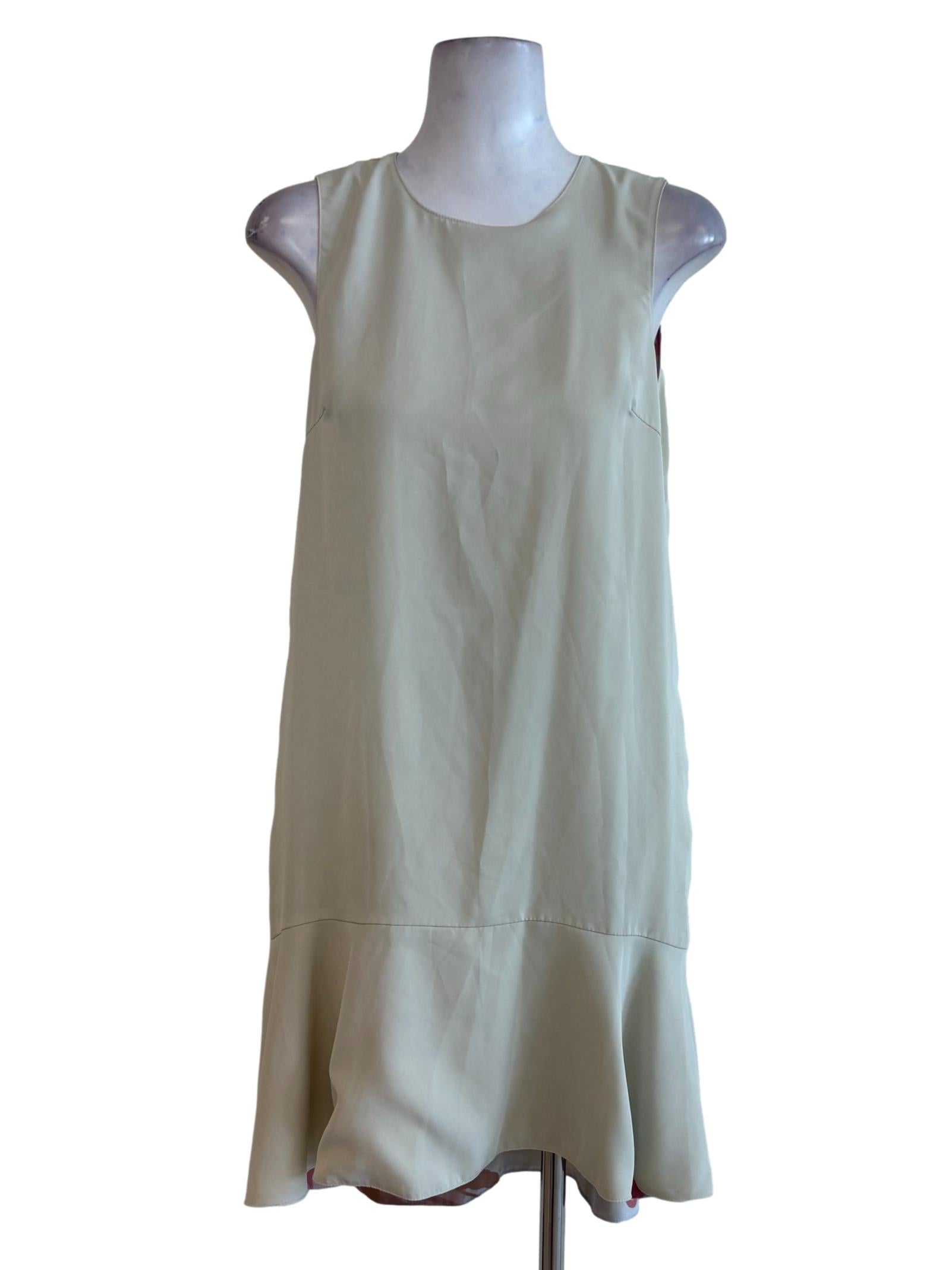 Olive Green Flounced Reversible Dress