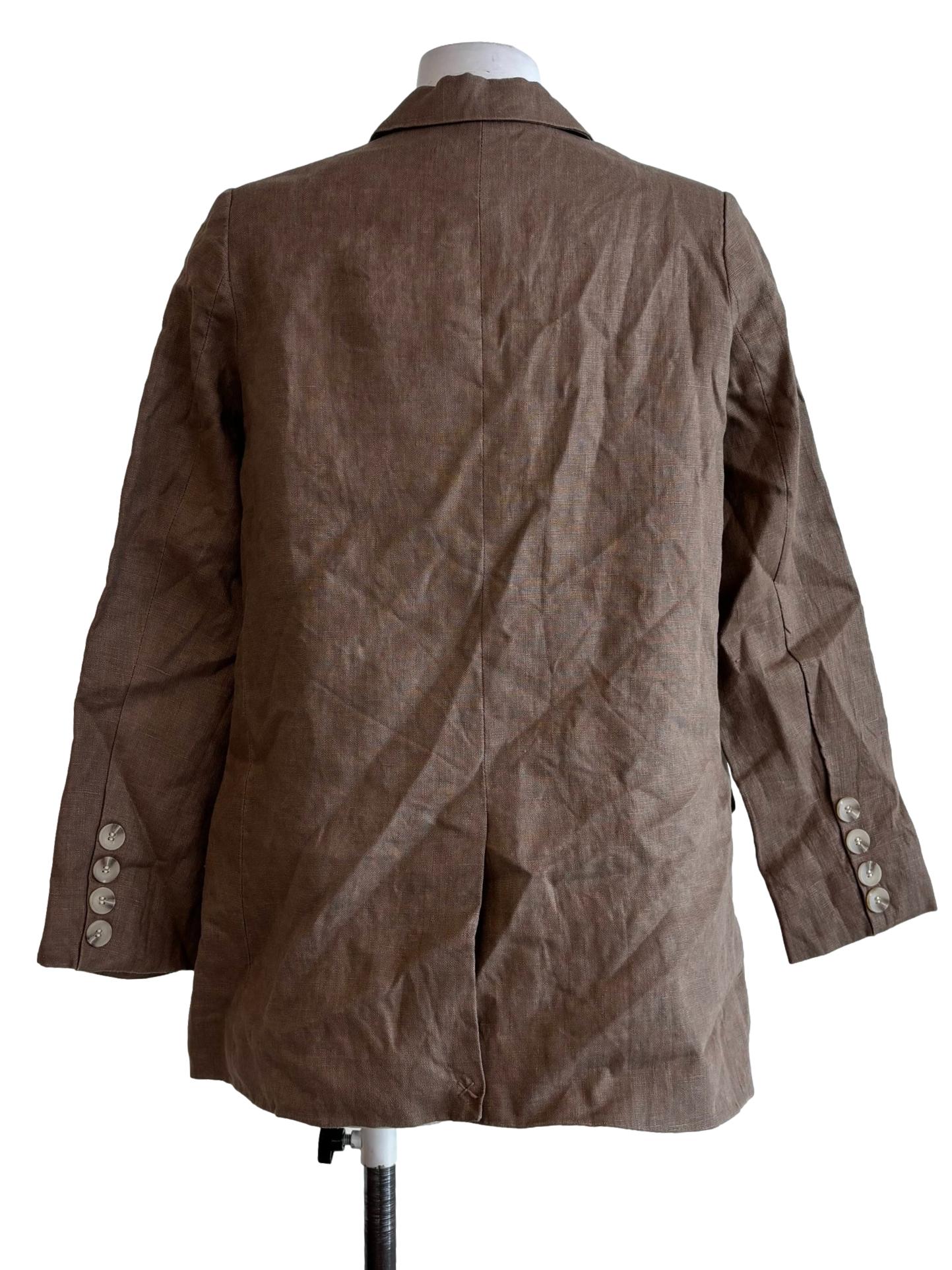 Mocha Brown Linen Blazer
