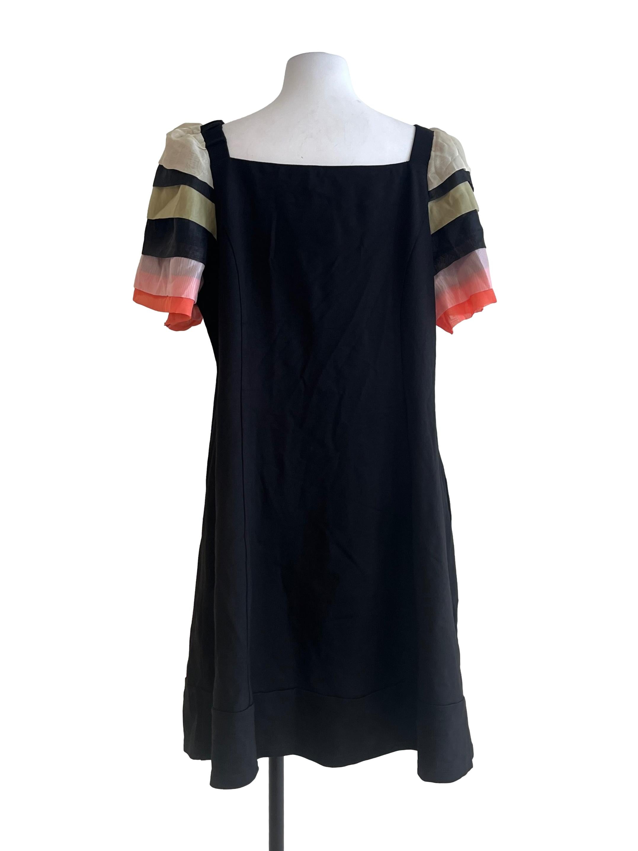 Onyx Black Colourful Sleeves Dress