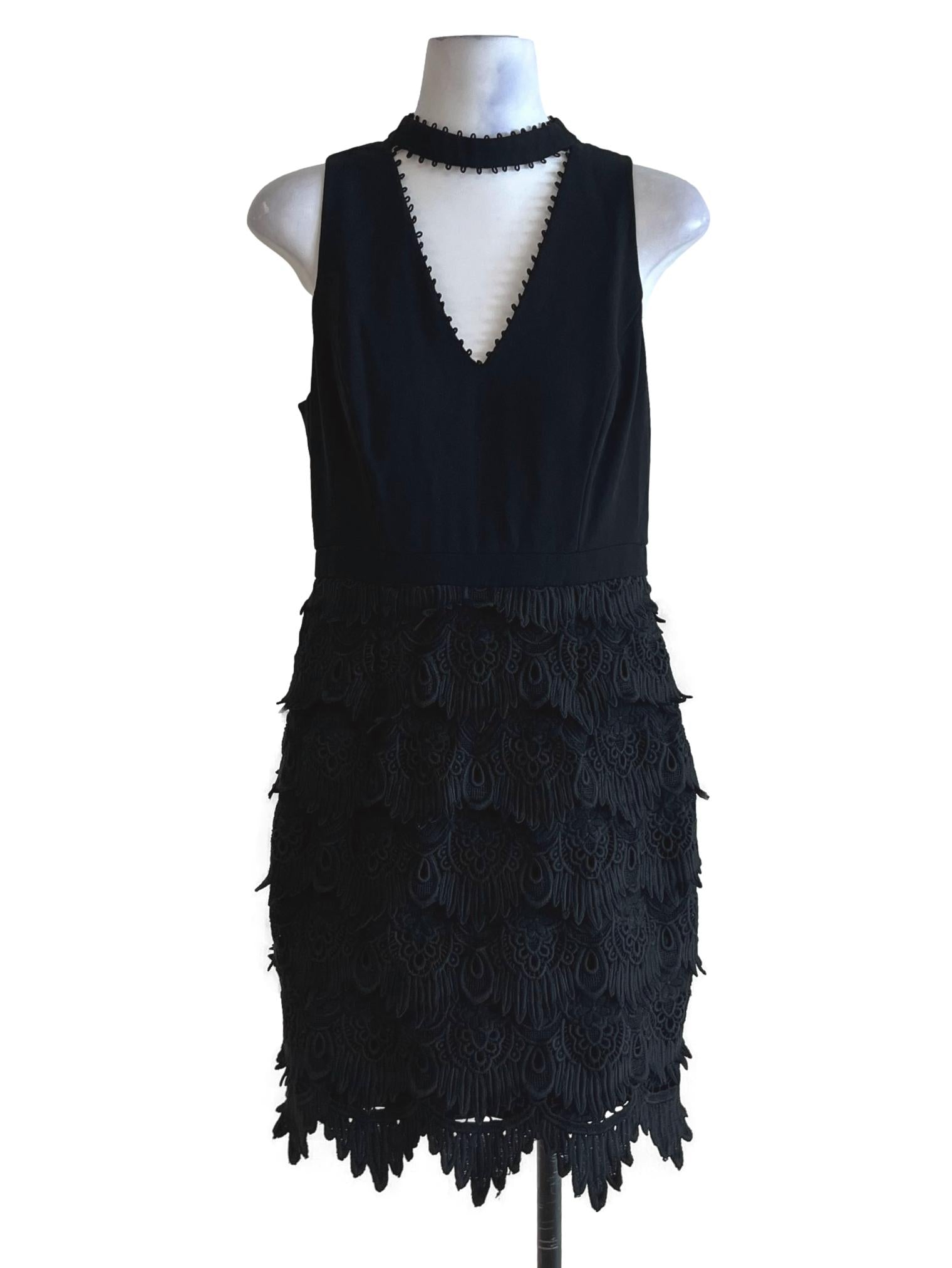 Black Lace A-Line Dress