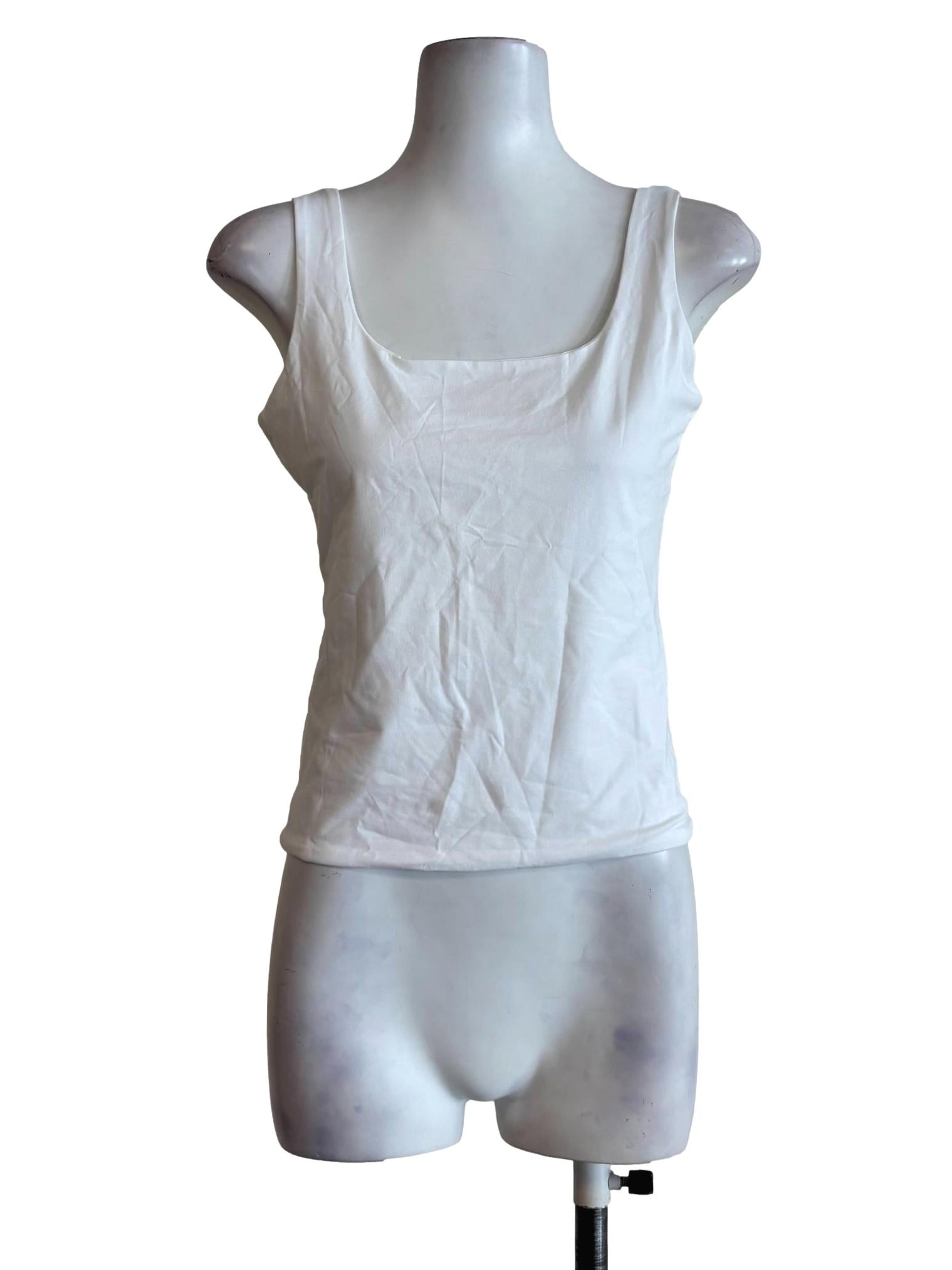 Powder White Square Neck Tank Top