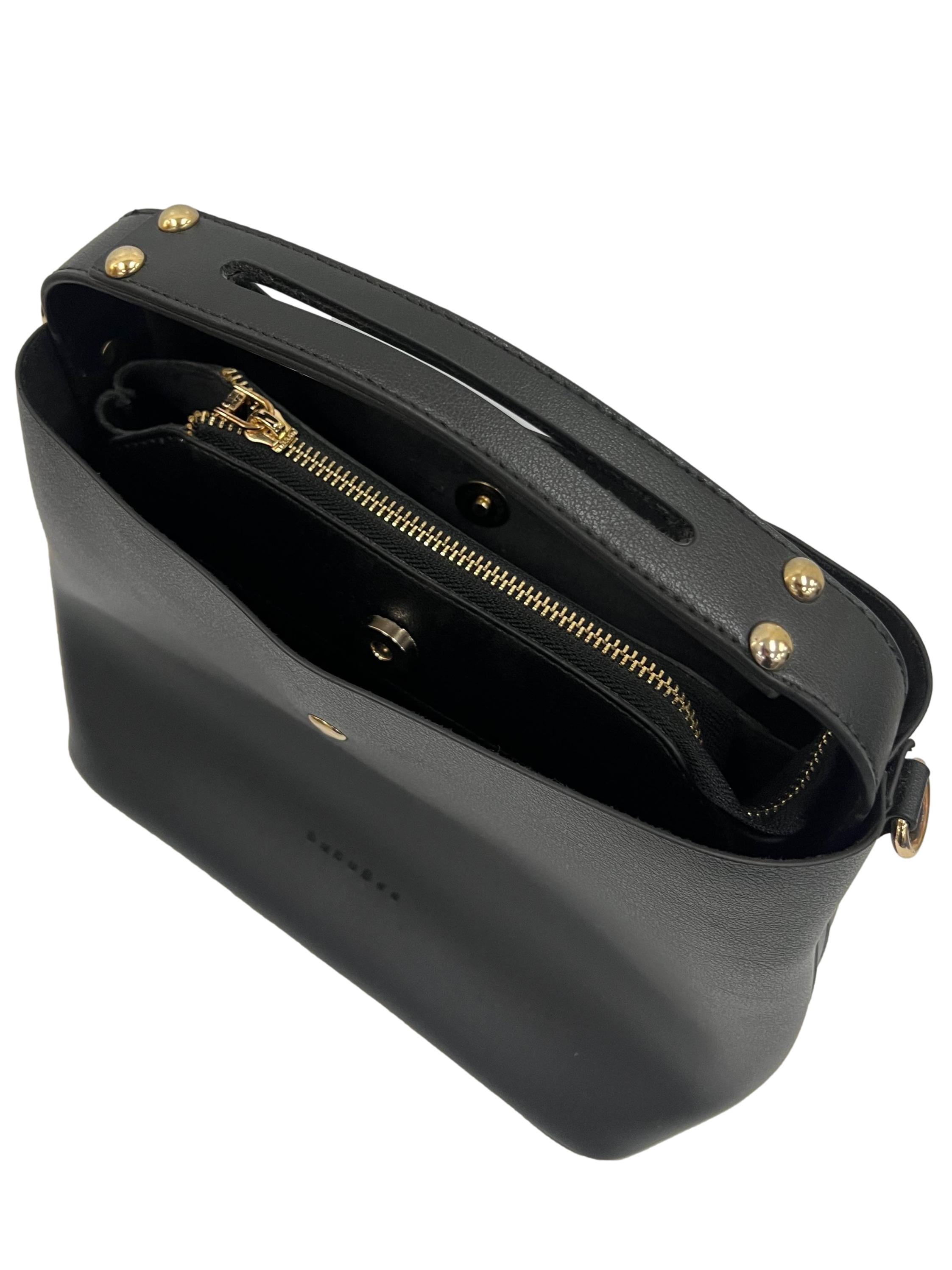 Black Classy Structure Crossbody Bag