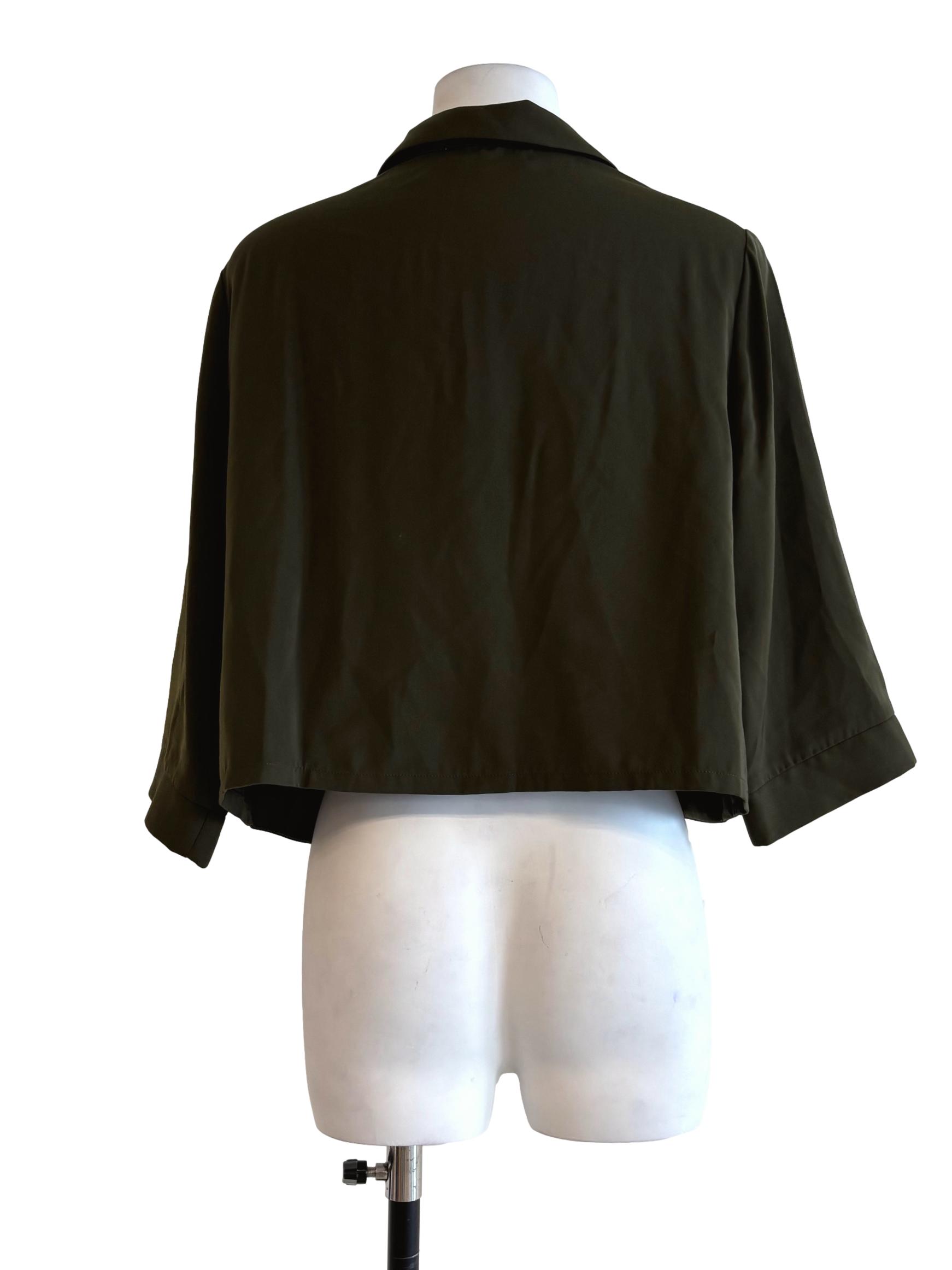 Olive Green Surplice Blouse LB