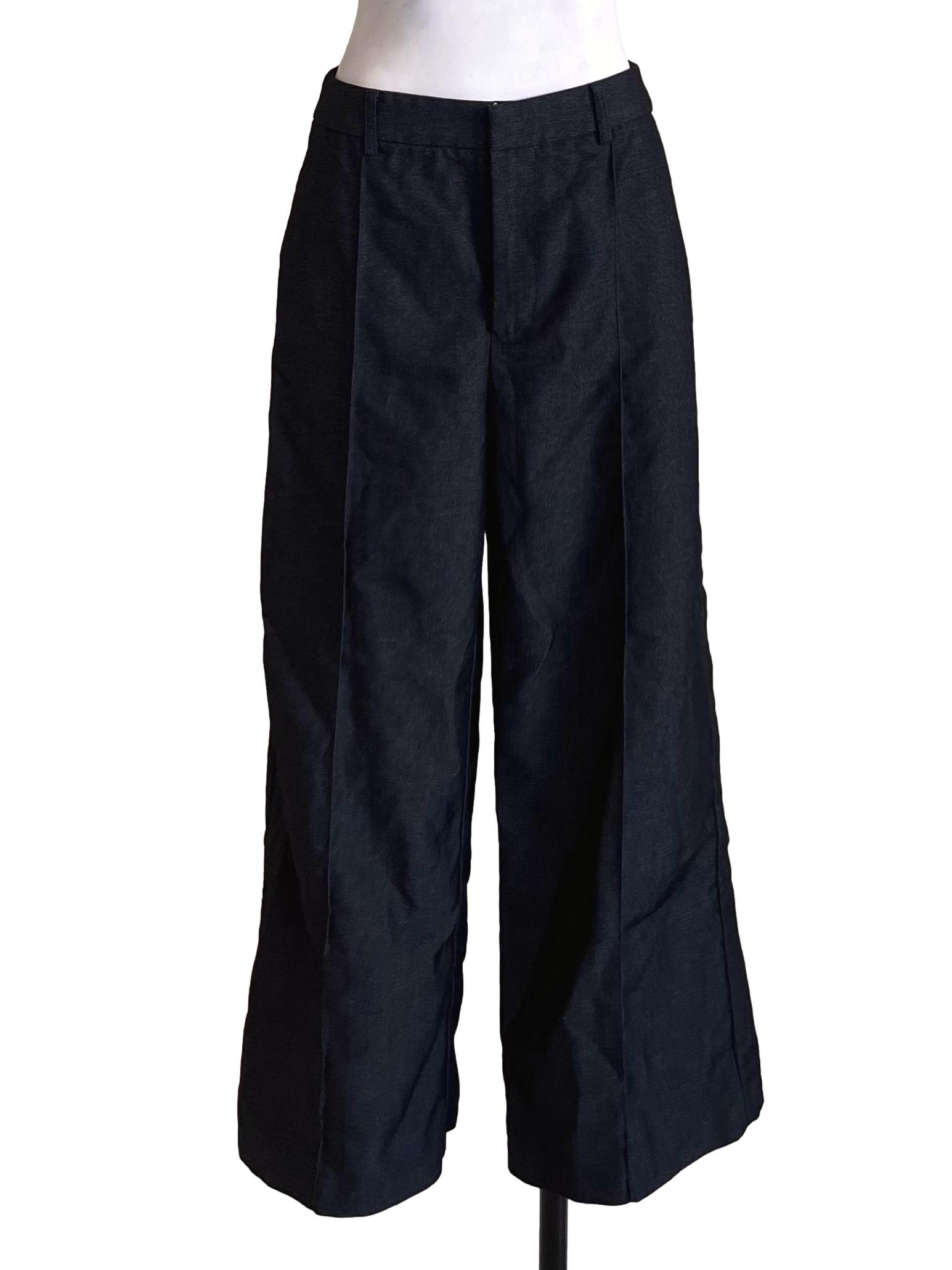 Ink Black Wide Leg Pants