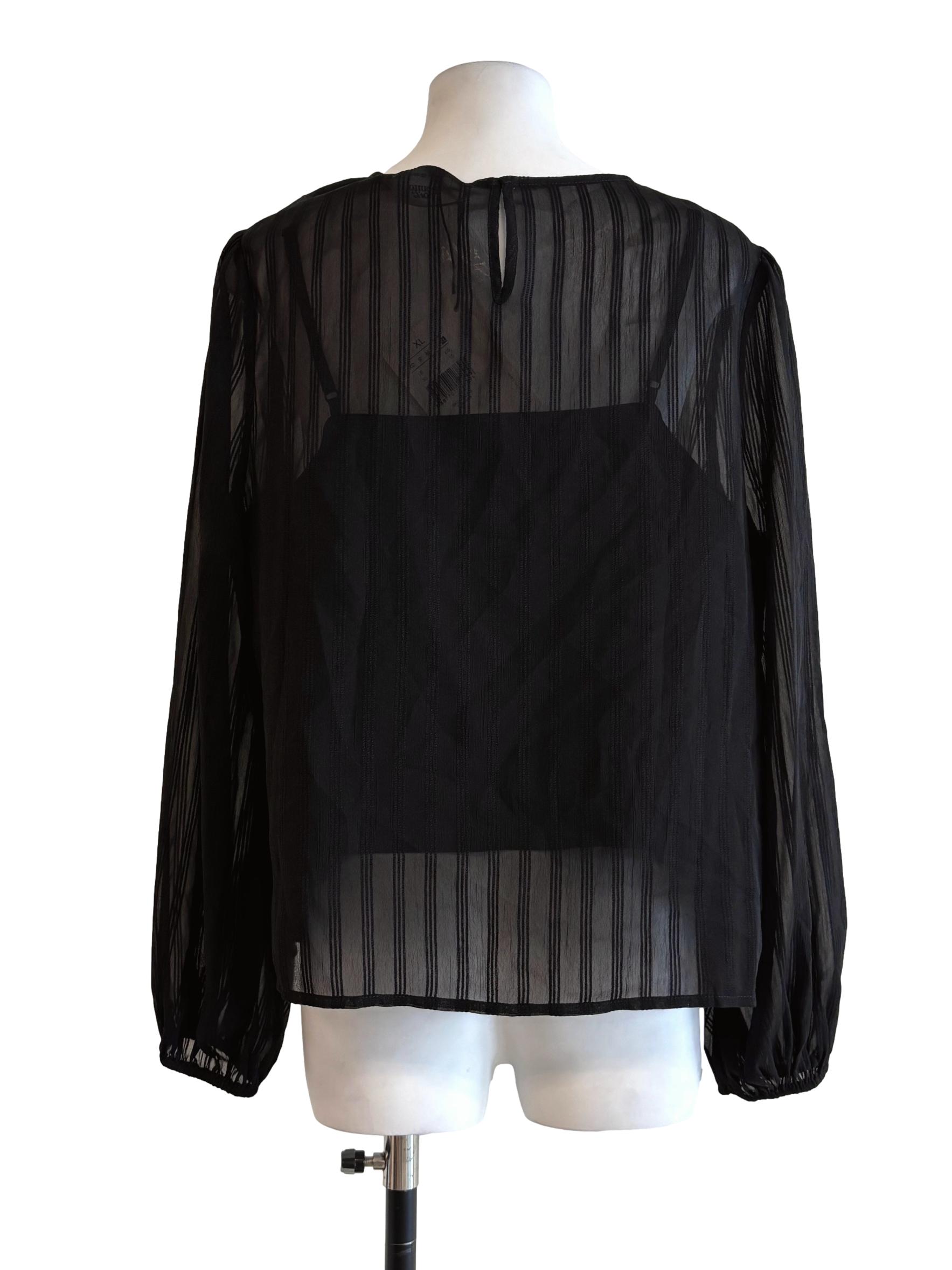 Jet Black Sheer Blouse LB