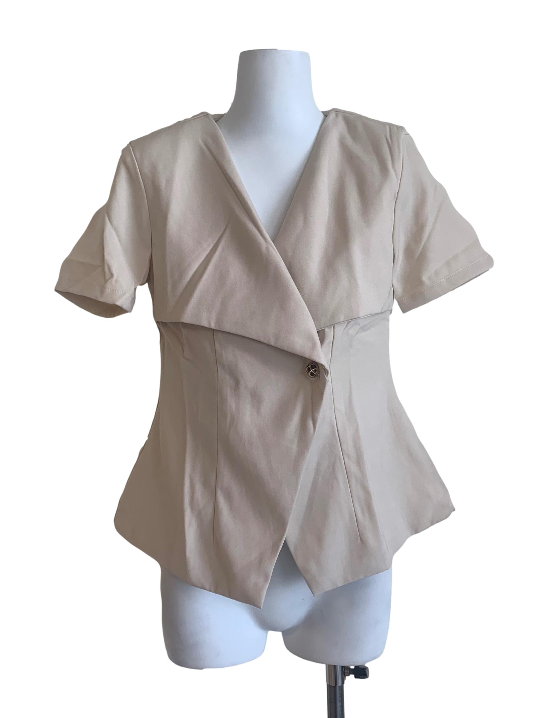Sandcastle Beige V Neck Top
