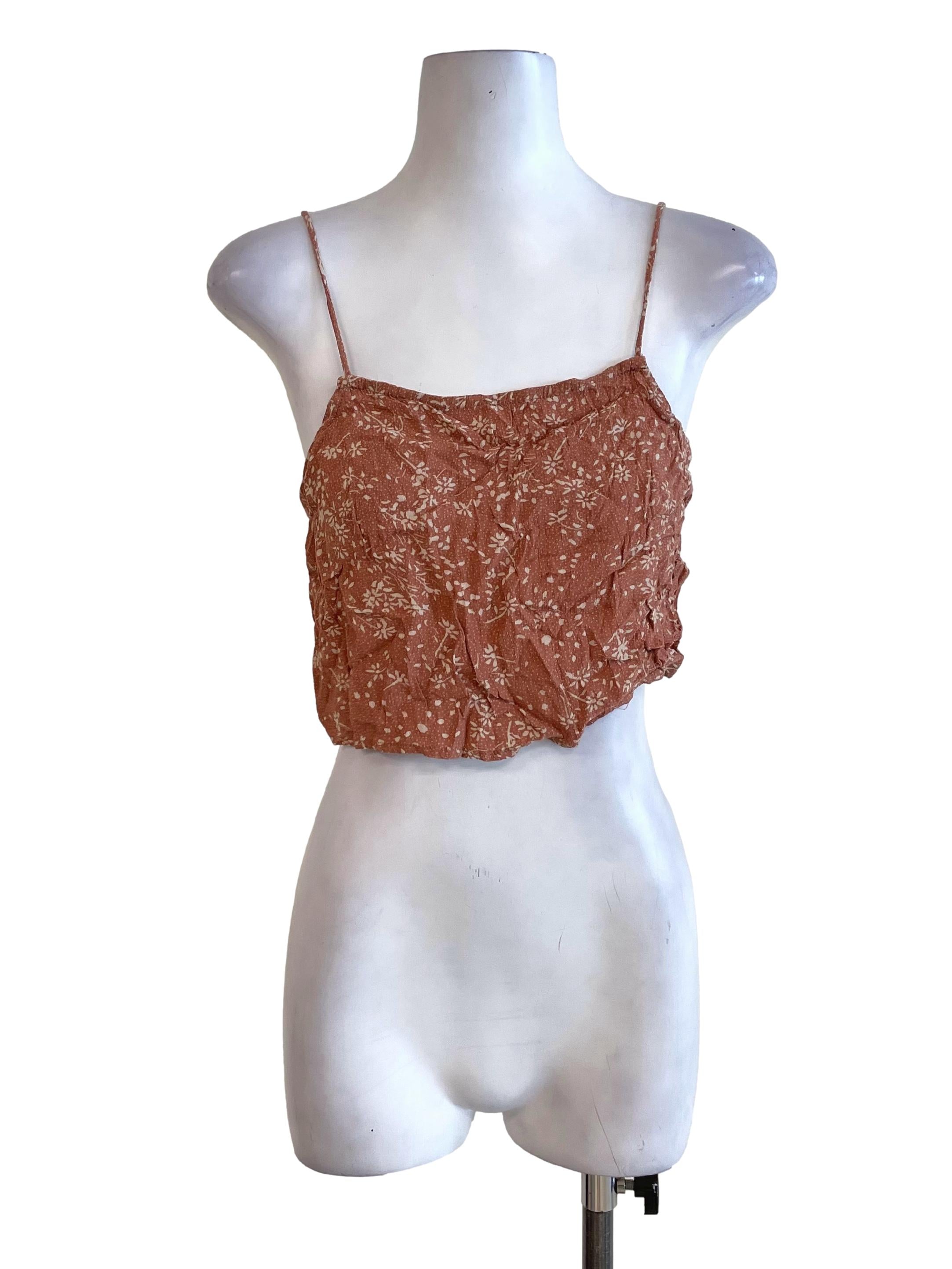 Cantaloupe Floral Crop Top TEM