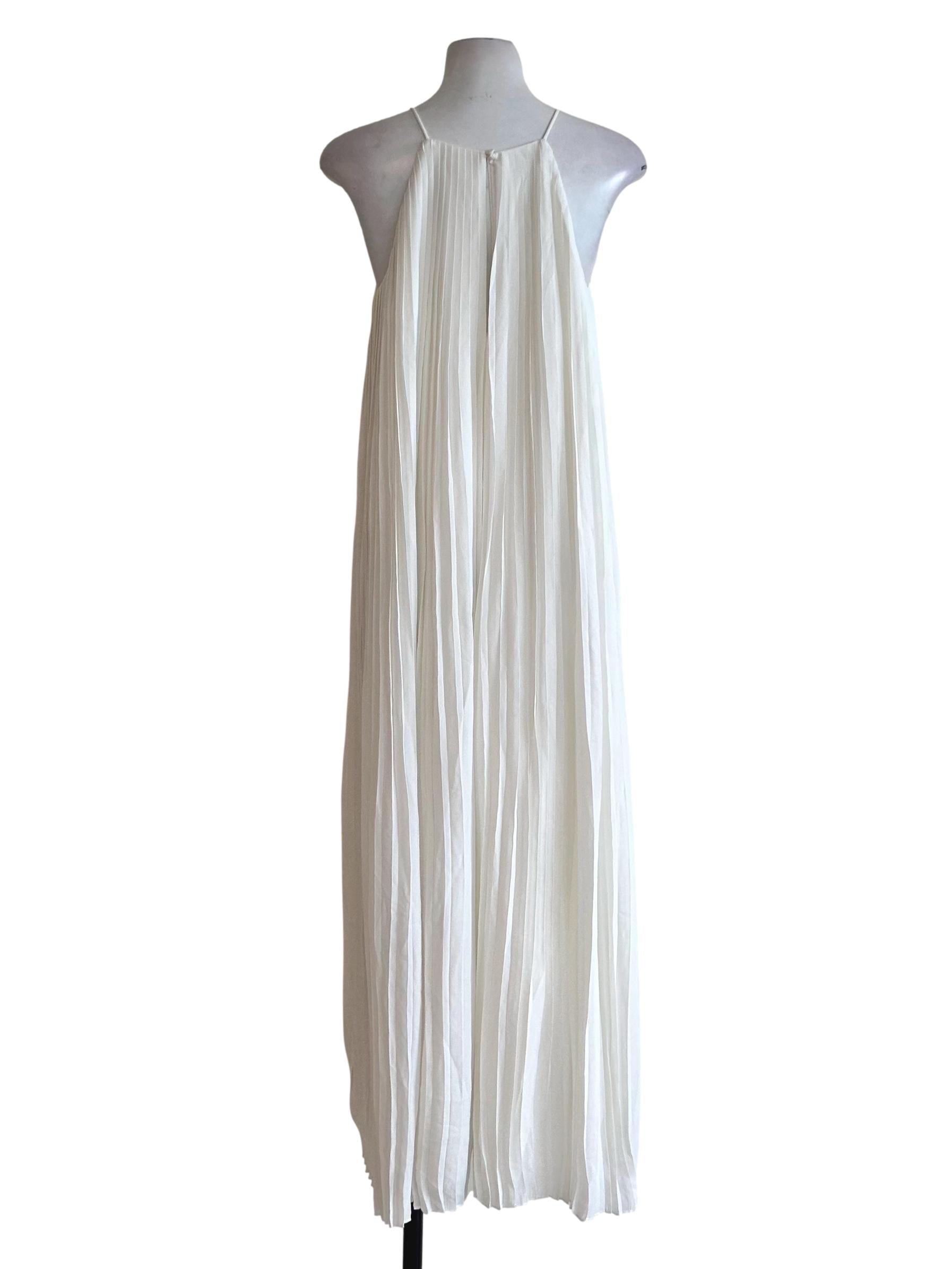 Daisy White Pleated Jumpsuit