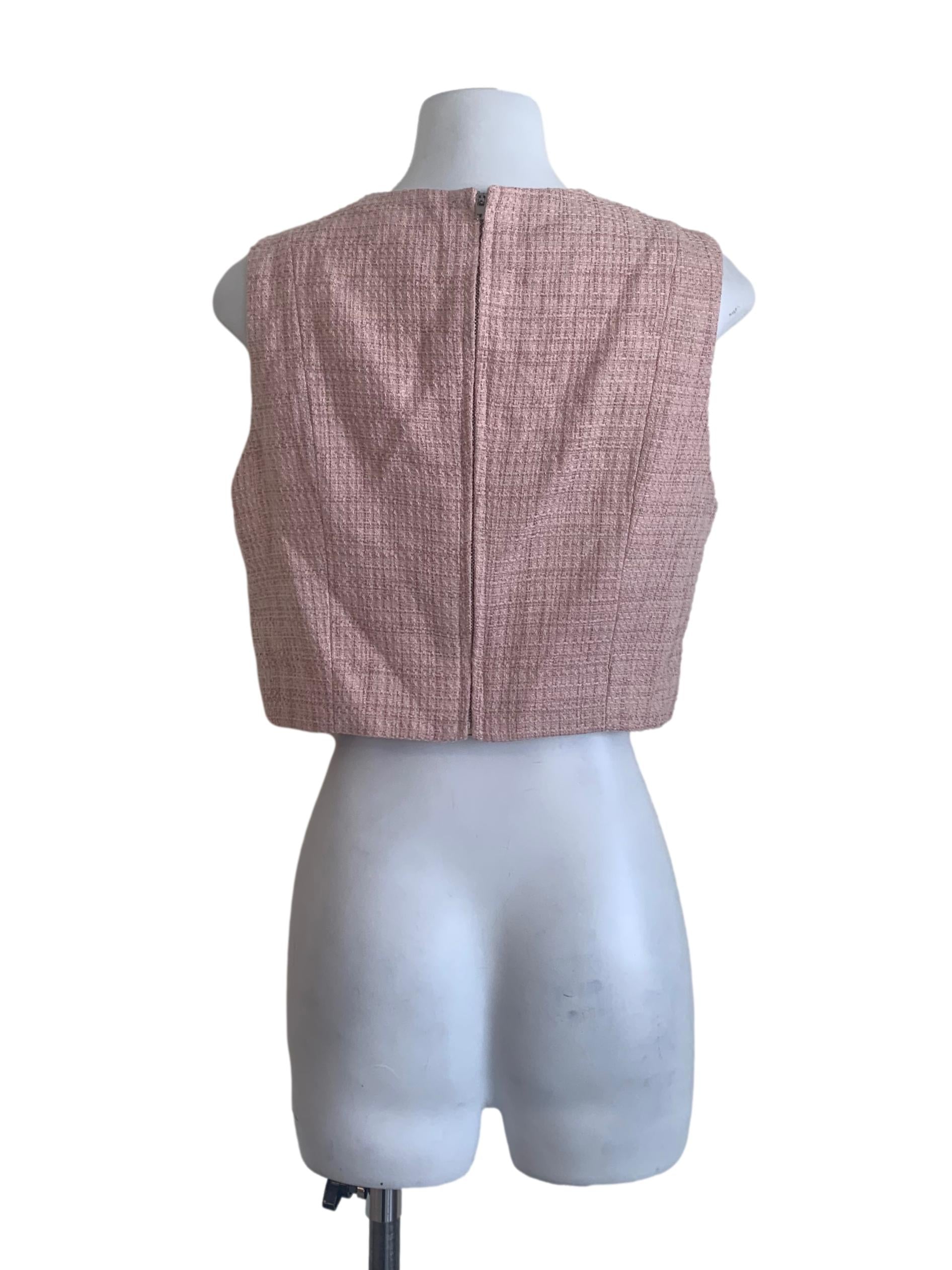 Rose Pink Tweed Top