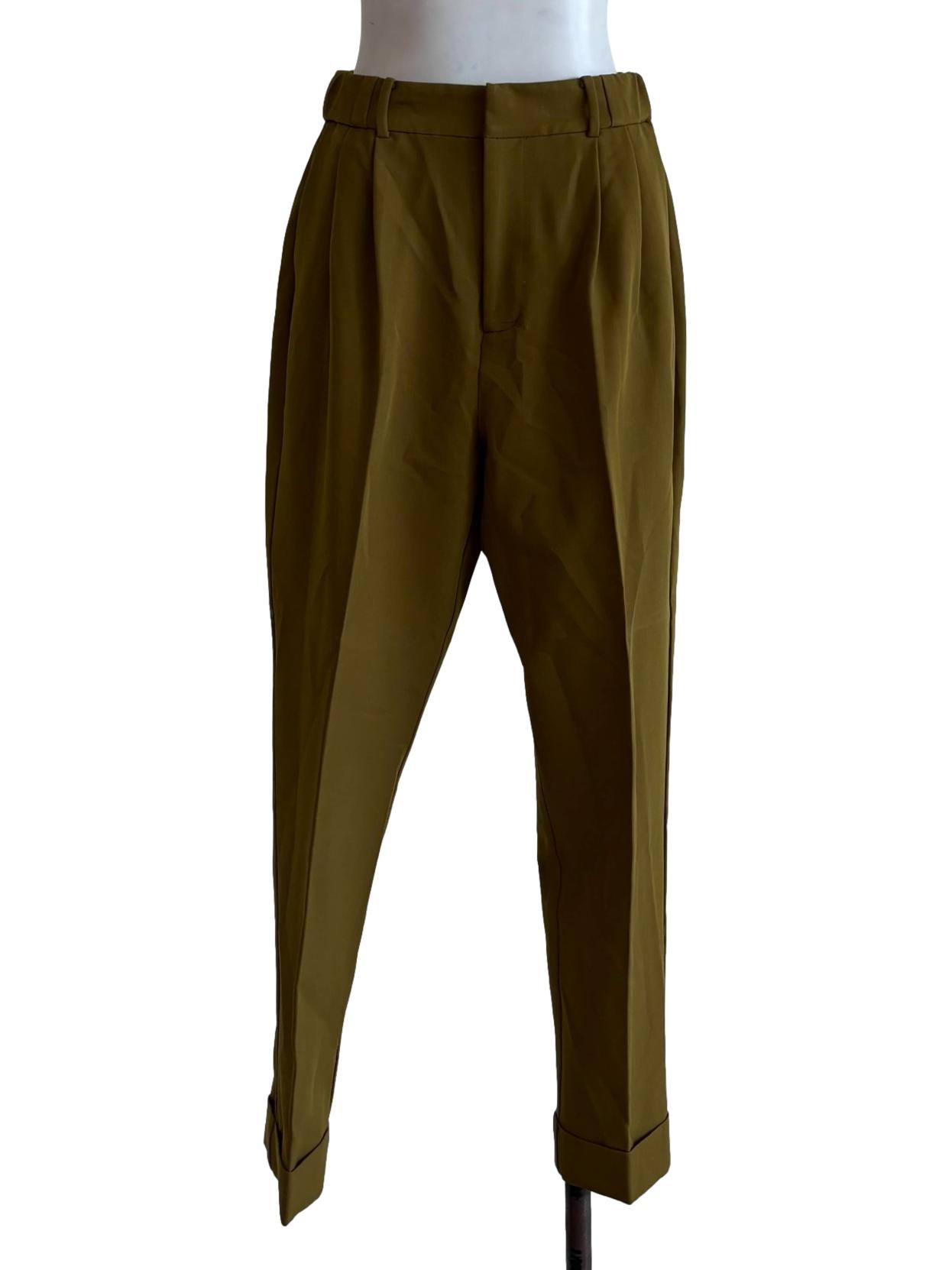 Avocado Green Slim Fit Pants