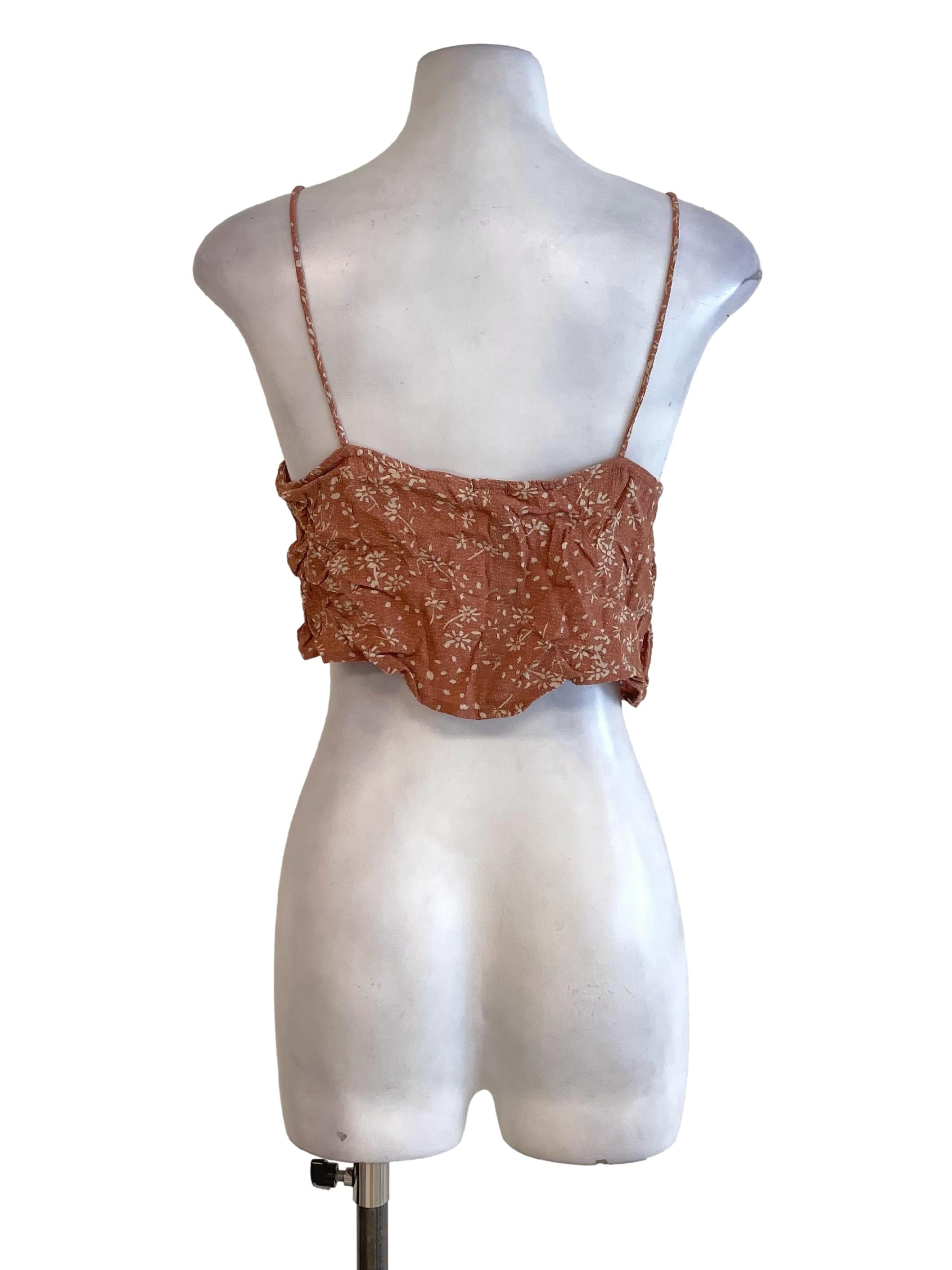Cantaloupe Floral Crop Top TEM