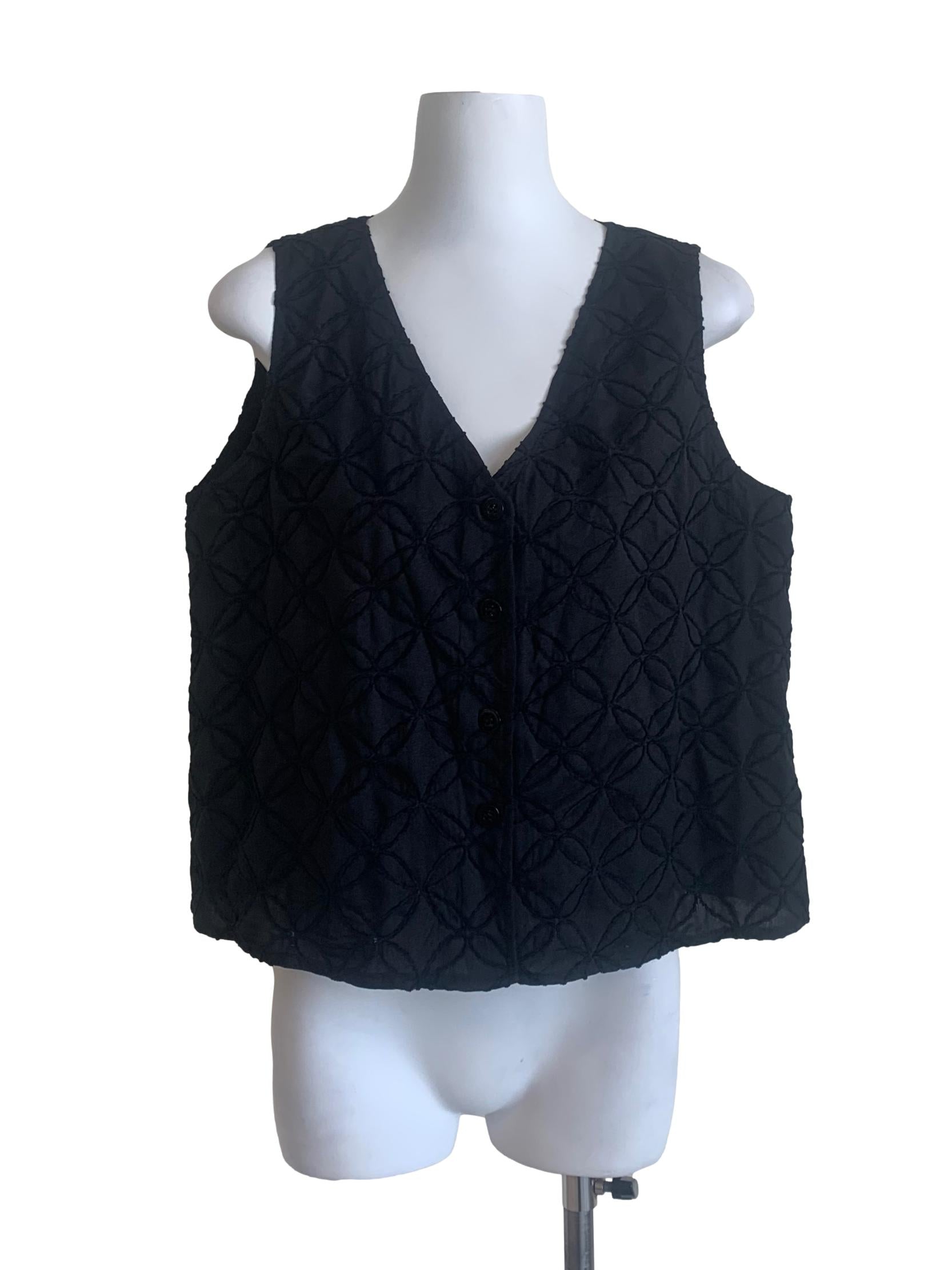 Jade Black Textured Top