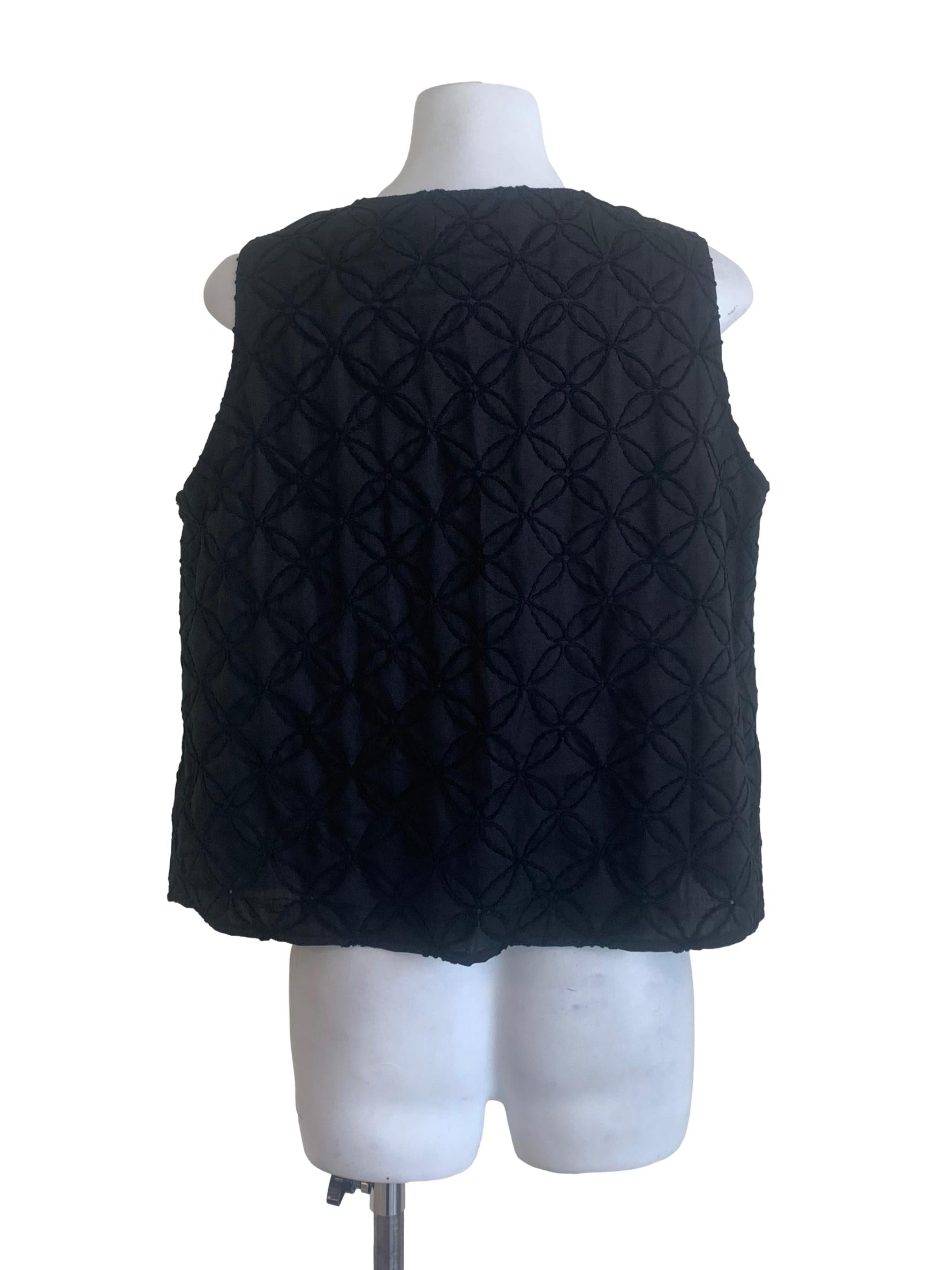 Jade Black Textured Top