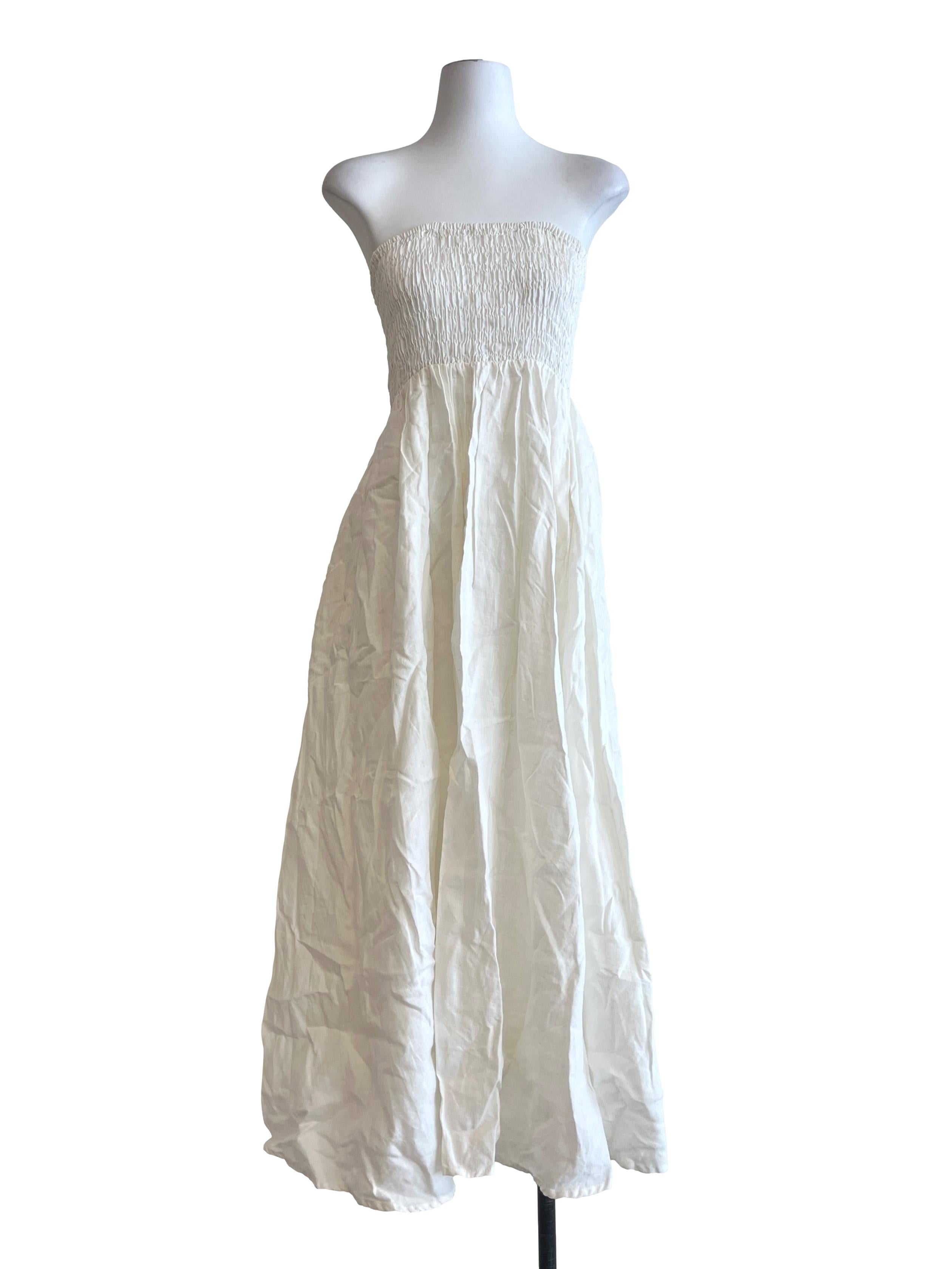 Pearl White Strapless Dress