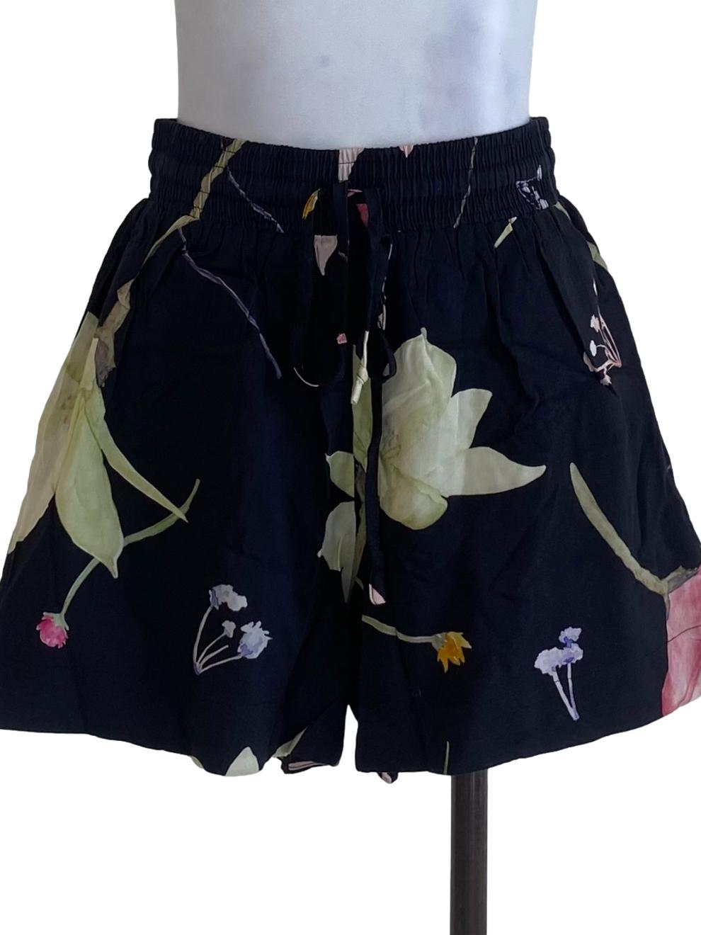 Love Bonito  Black Floral Shorts  | REFASH