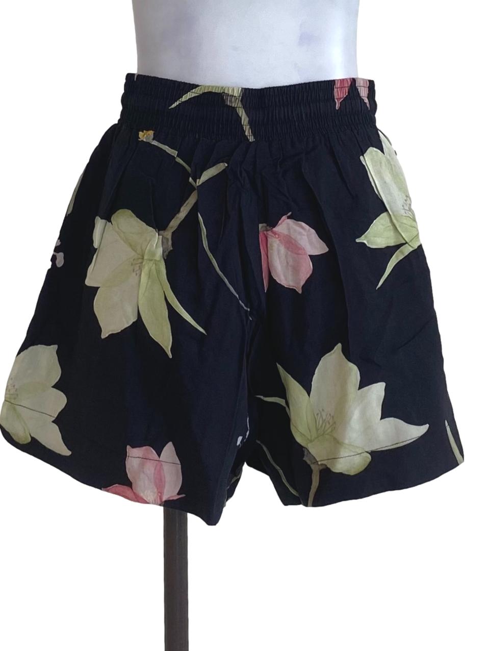 Love Bonito  Black Floral Shorts  | REFASH