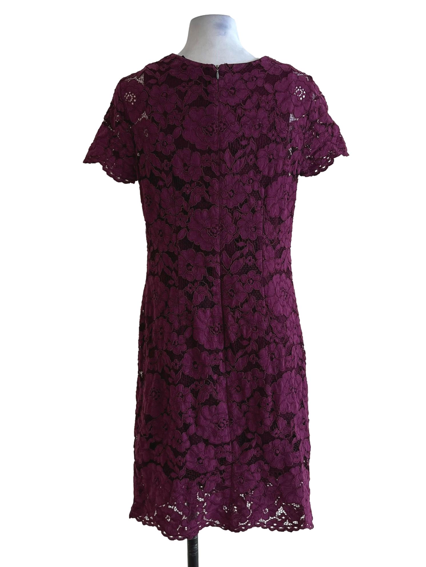 Plum Purple Lace Empire Dress