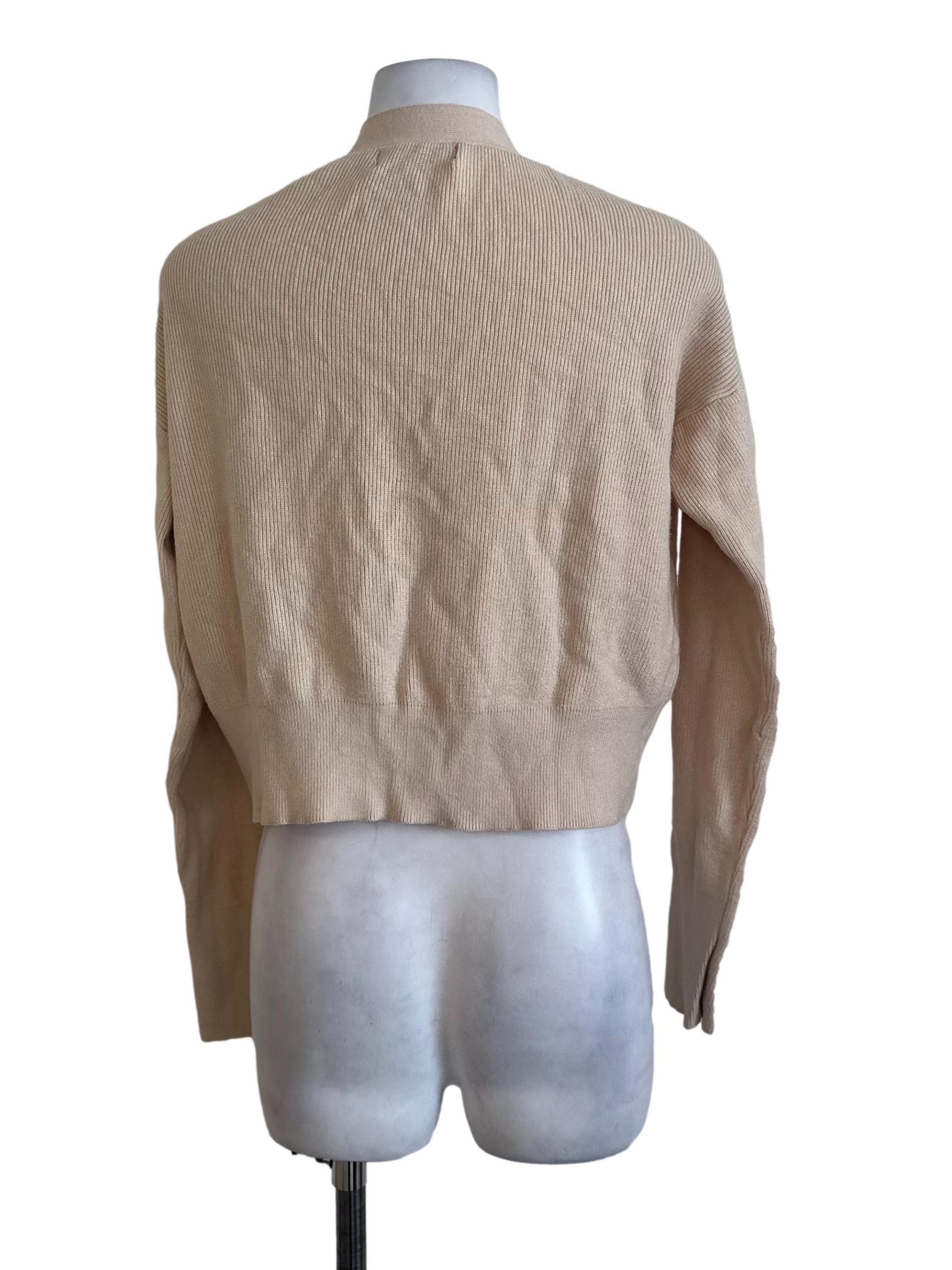 Khaki Beige Knit Cardigan