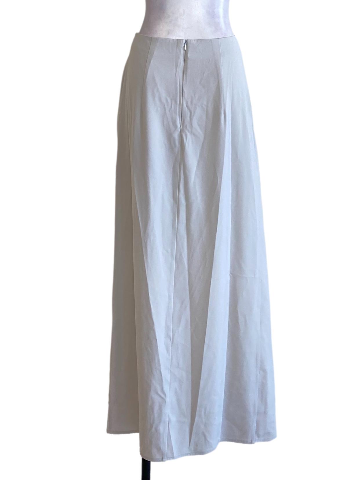 Cloud Grey Wrap Slit Long Skirt