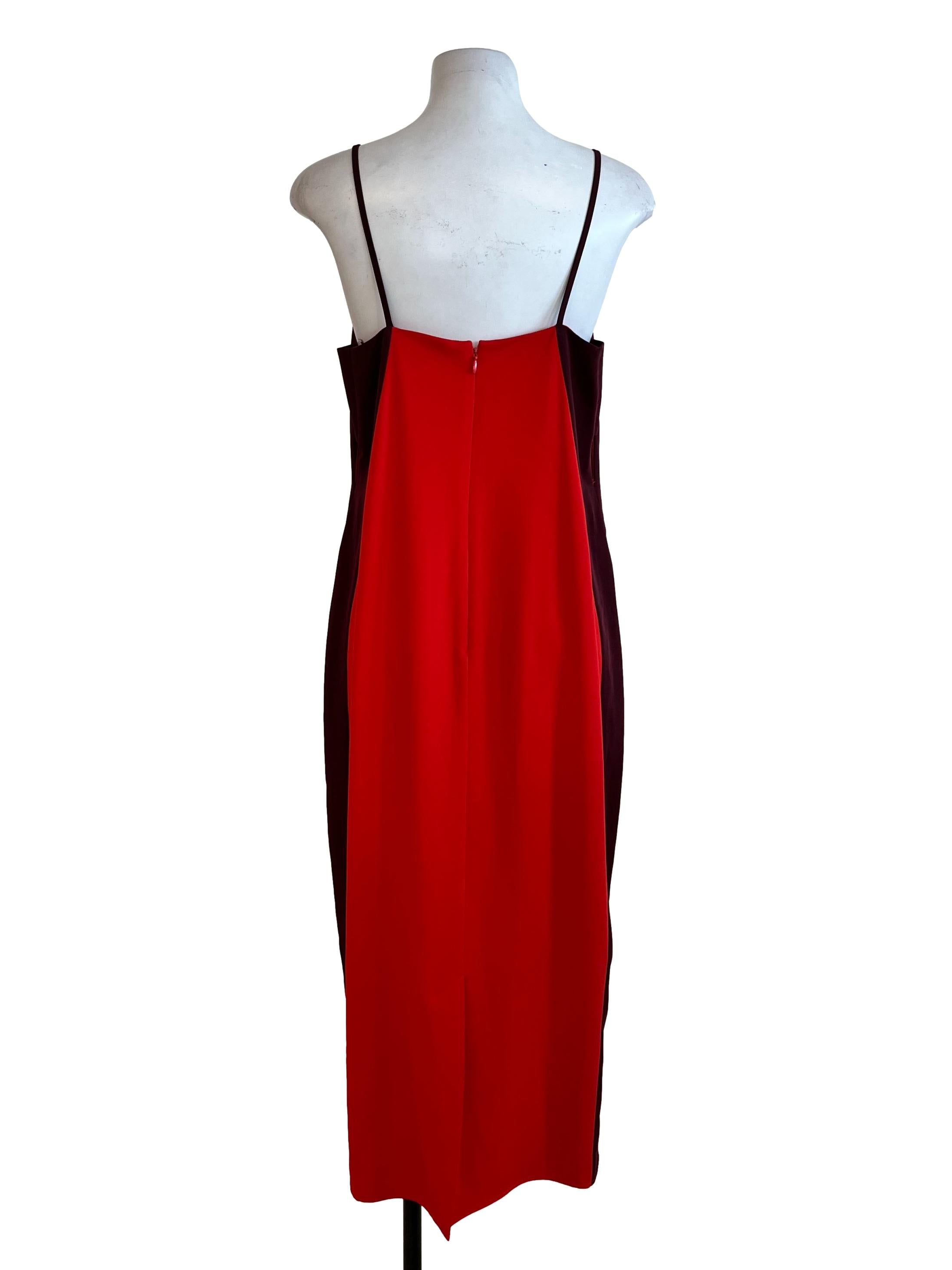 Red Plain Sleeveless Dress