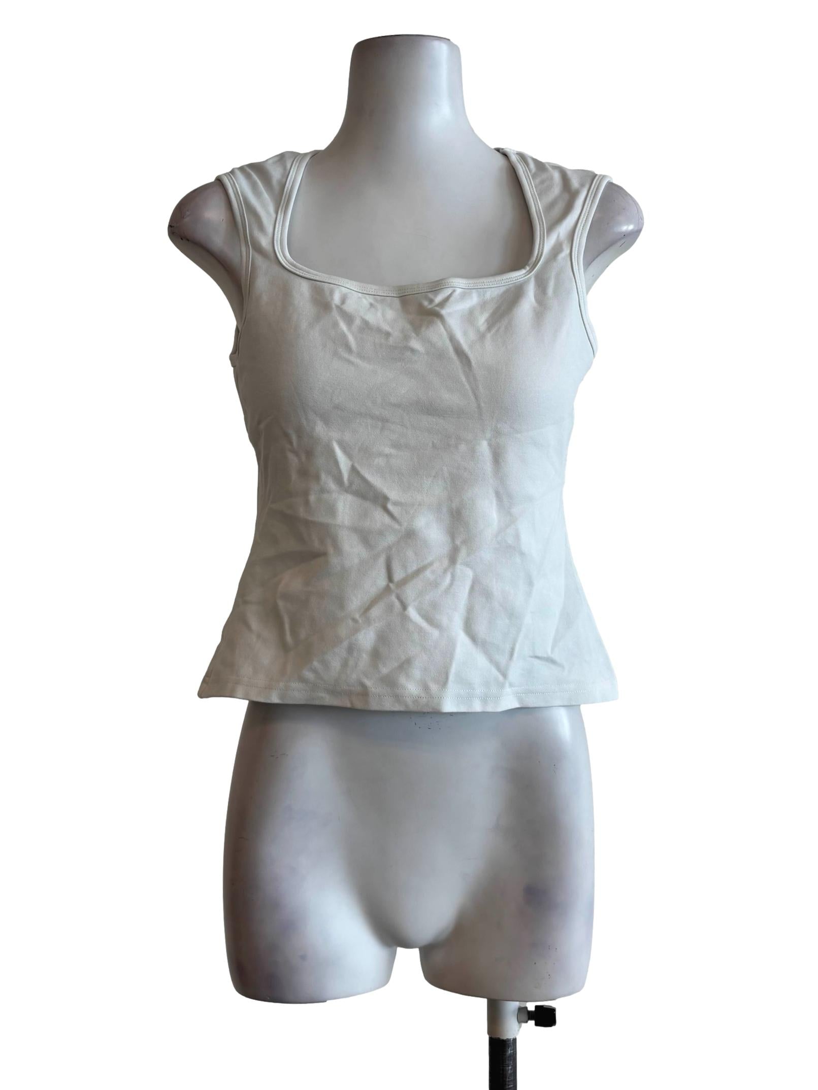 Powder White Diamond Neck Tank Top