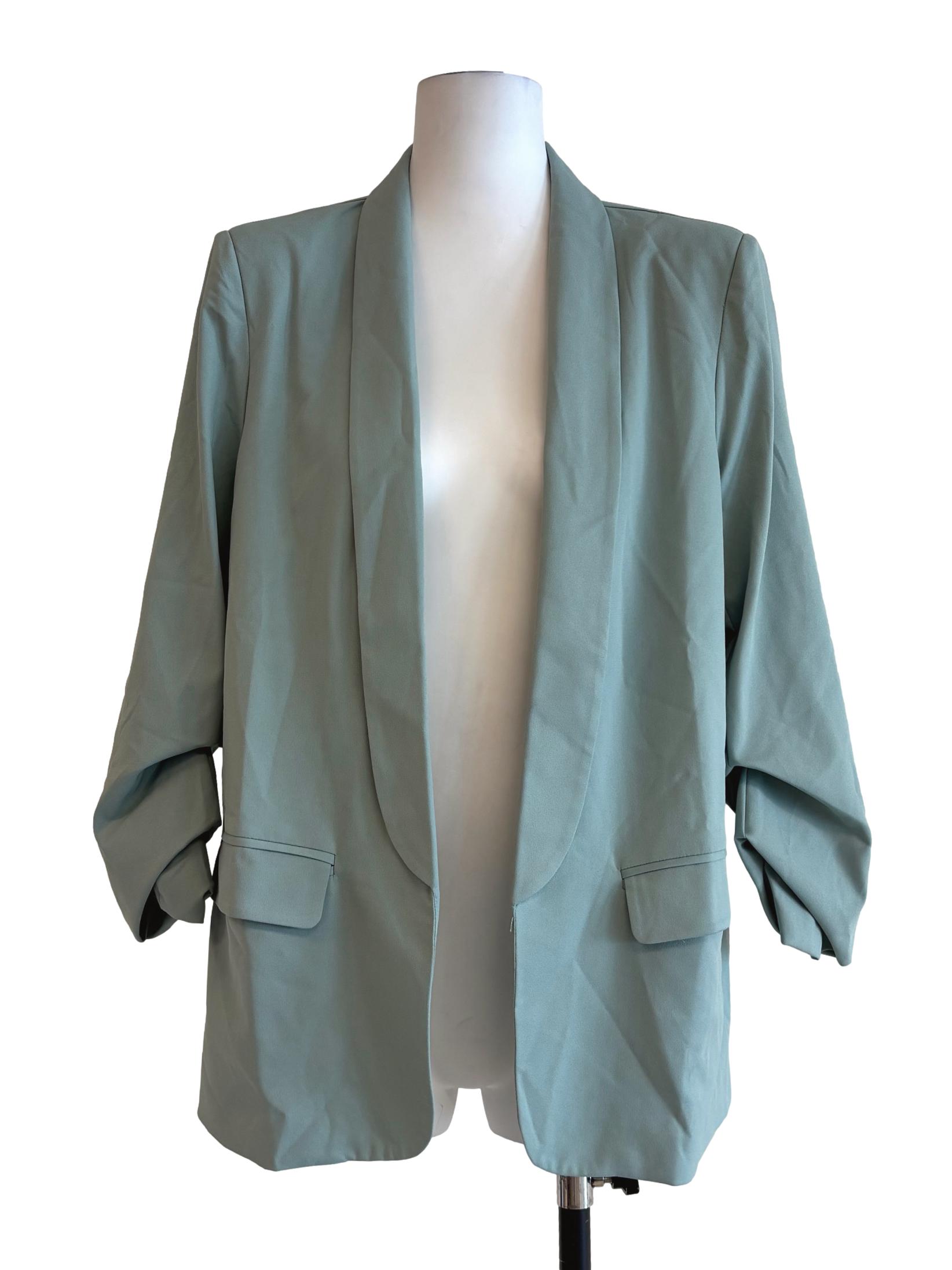 Sage Green Scrunched Blazer LB