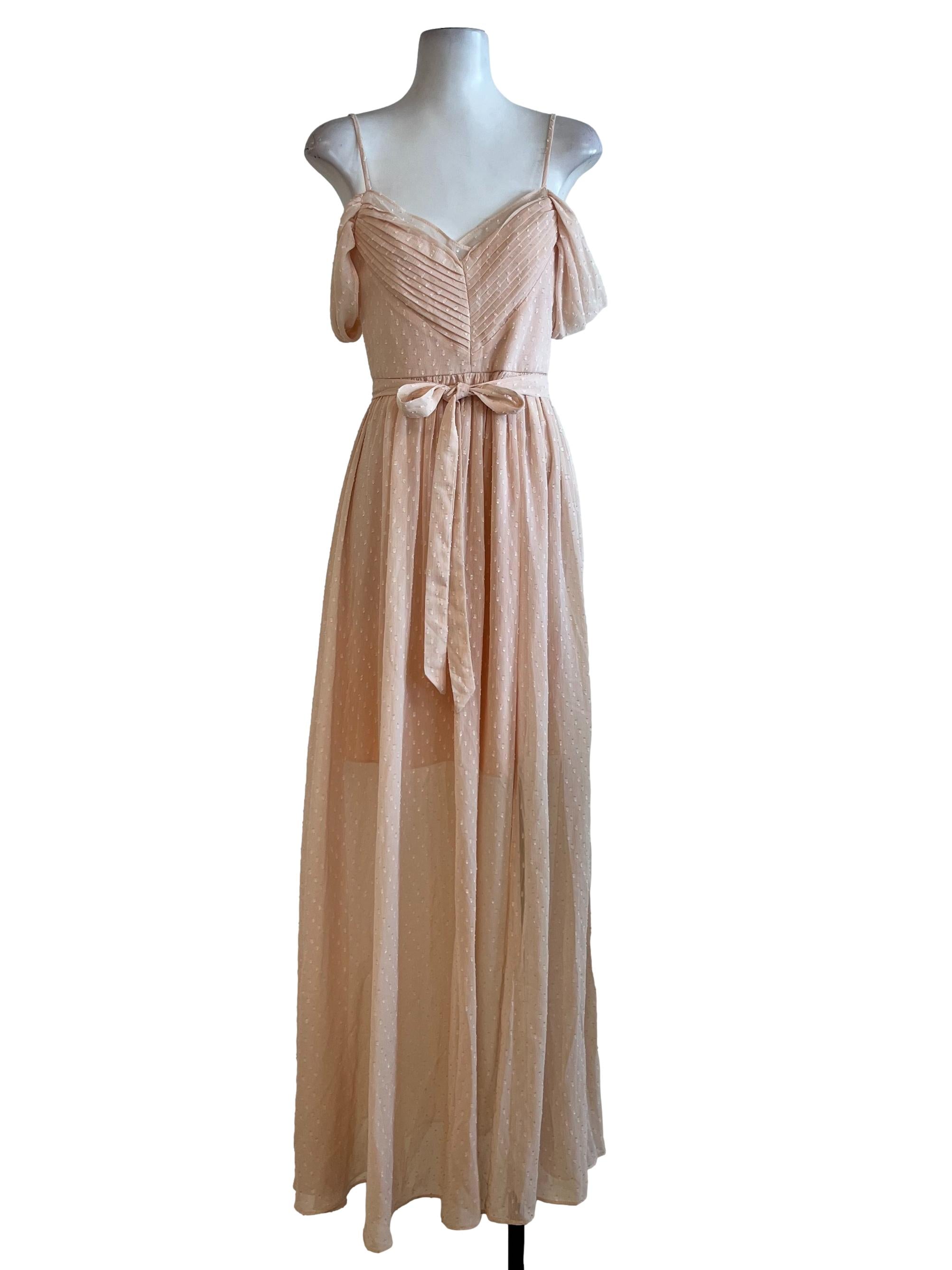 Soft Pink Pattern Back Zip Dress