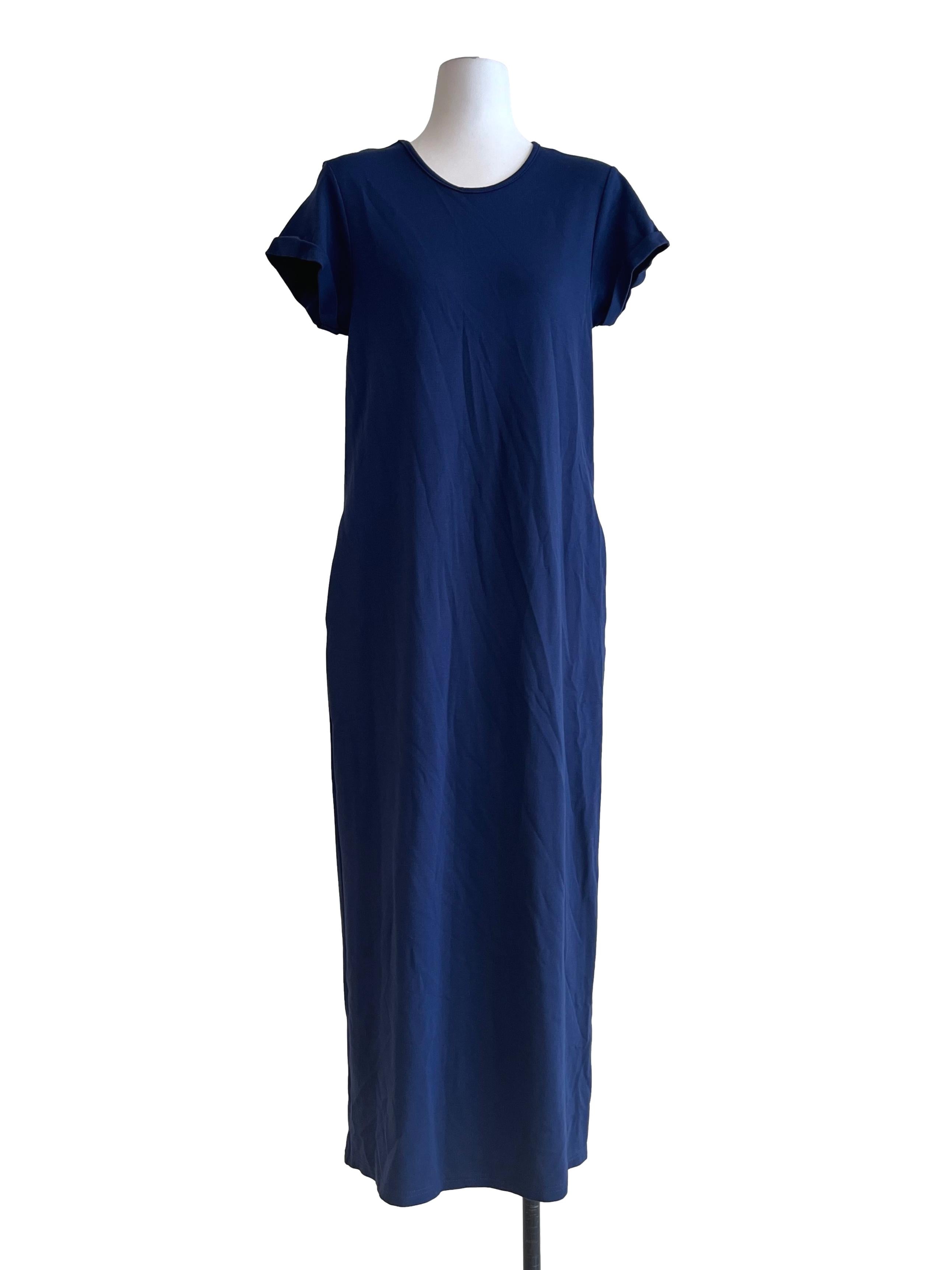 Indigo Blue Halter Short Sleeve Dress