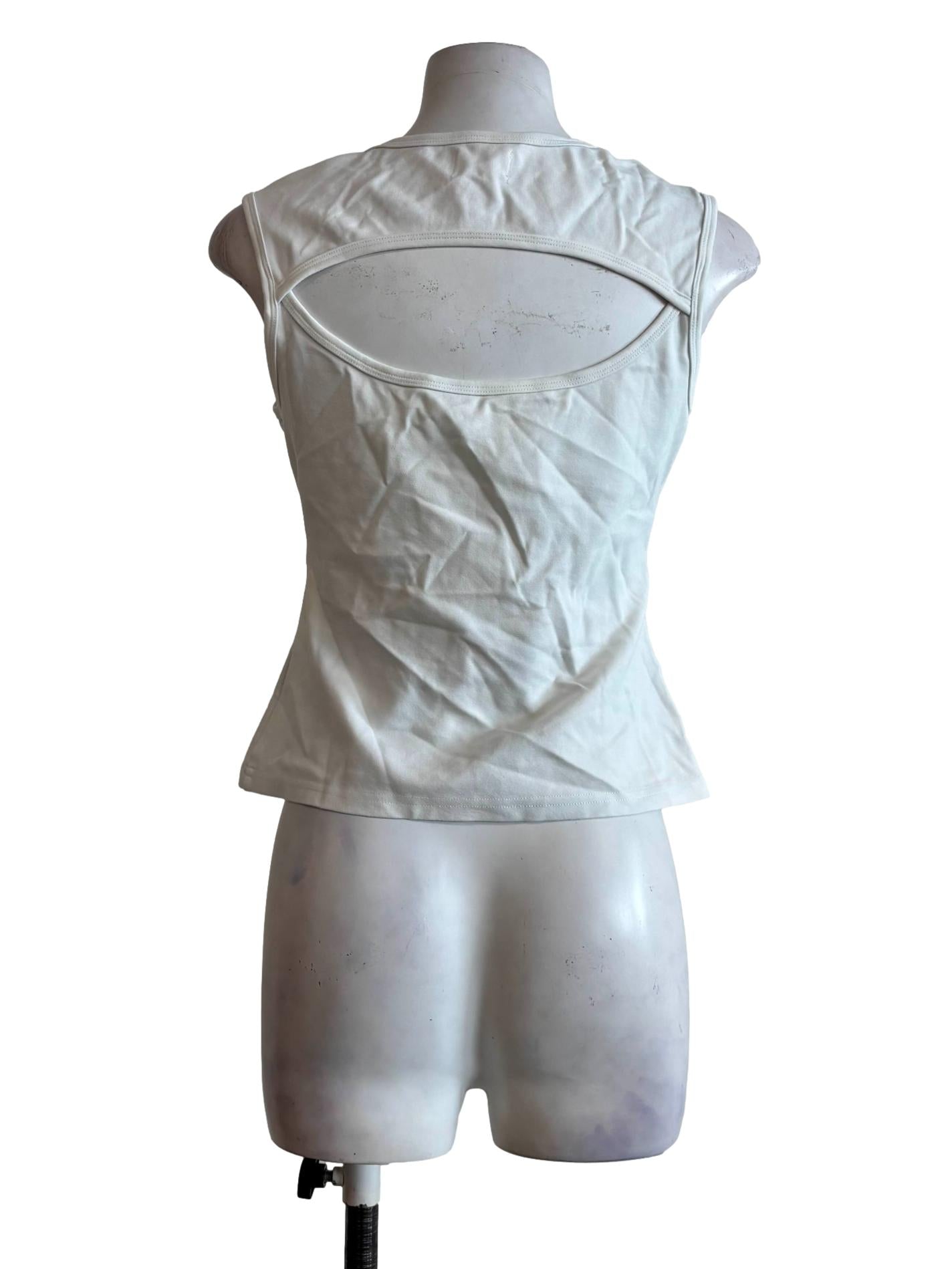 Powder White Diamond Neck Tank Top