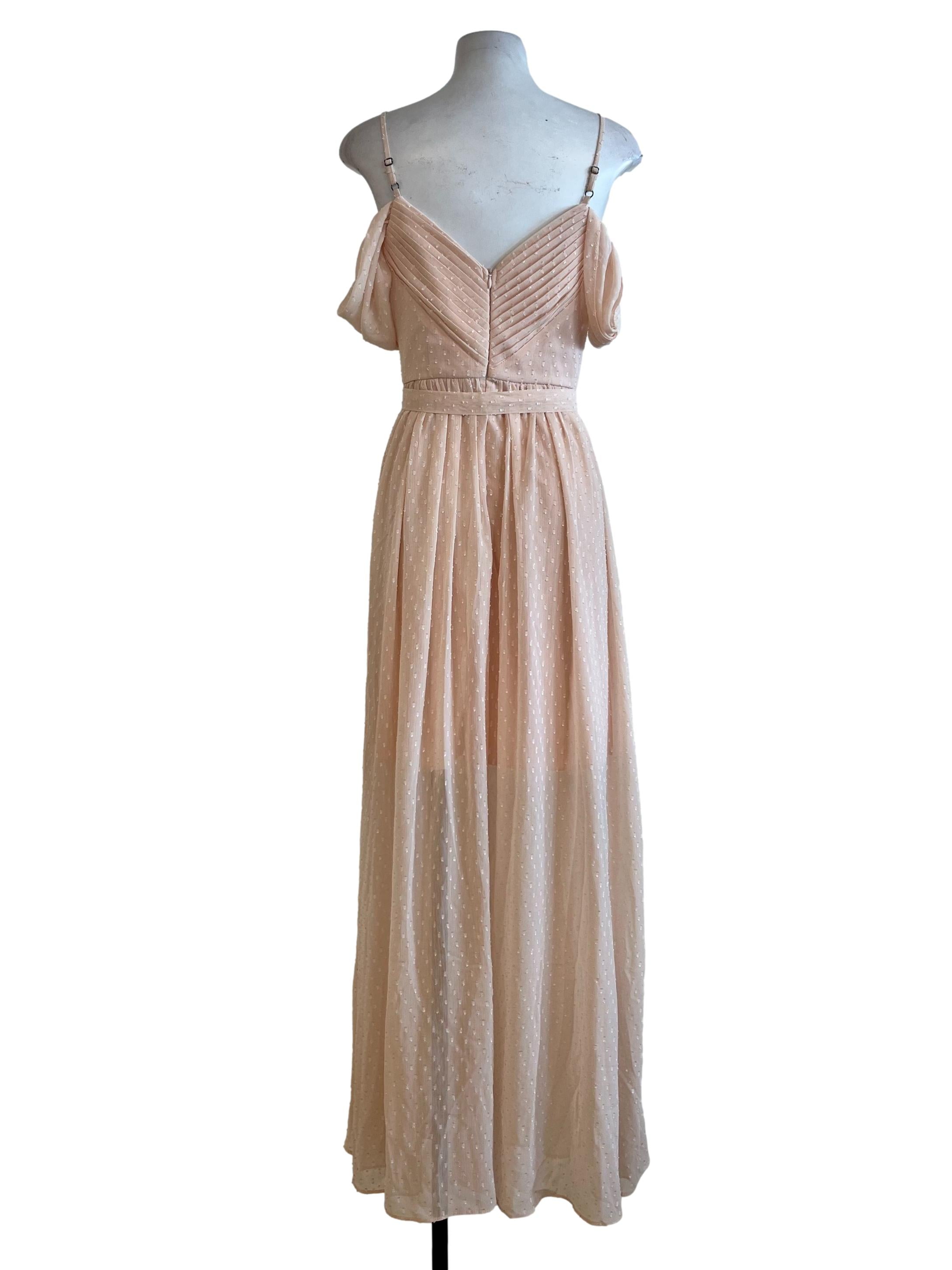 Soft Pink Pattern Back Zip Dress