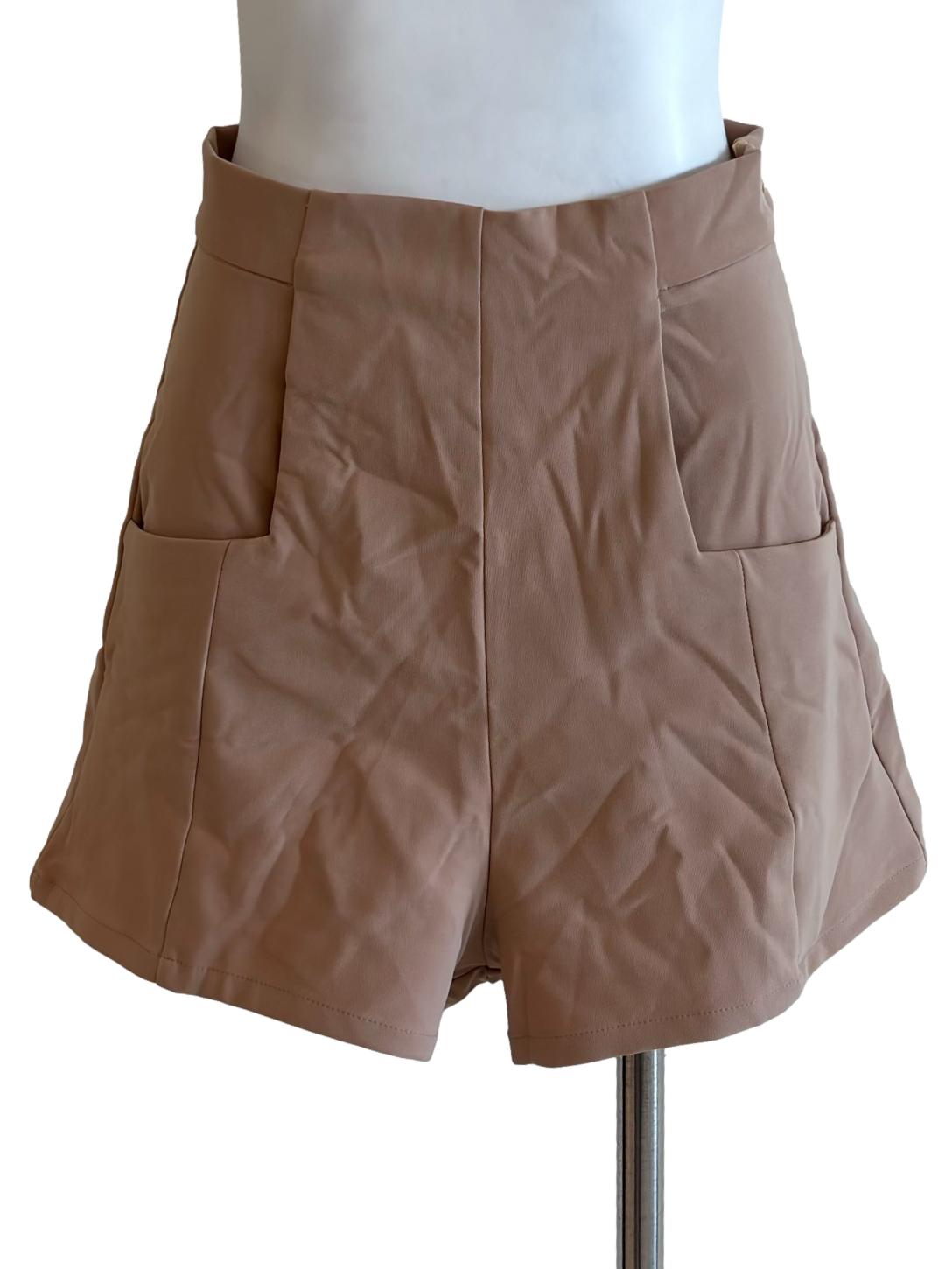 Peanut Brown Highwaist Shorts