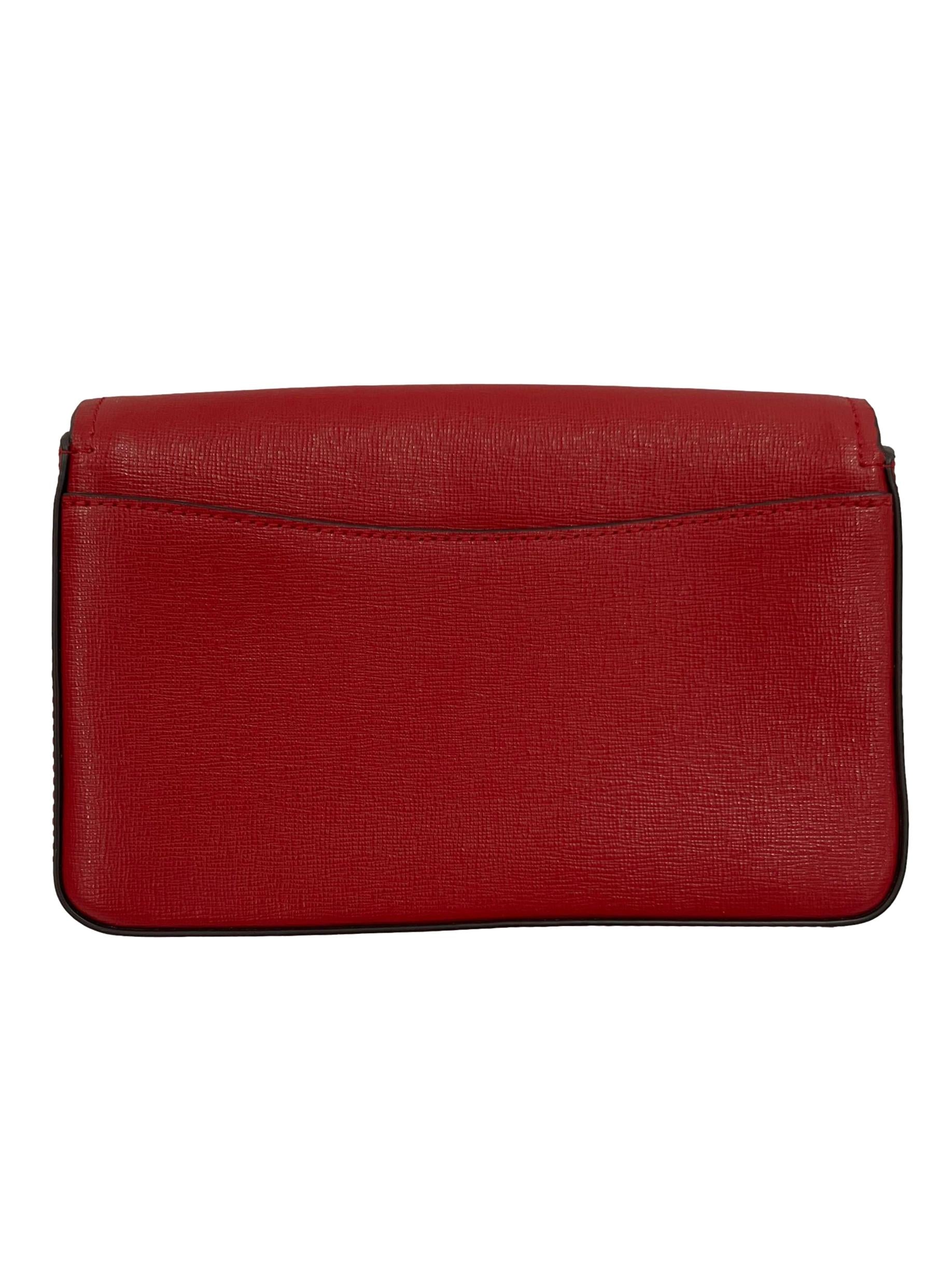 Red Morgan Bow Embellished Flap Chain Wallet