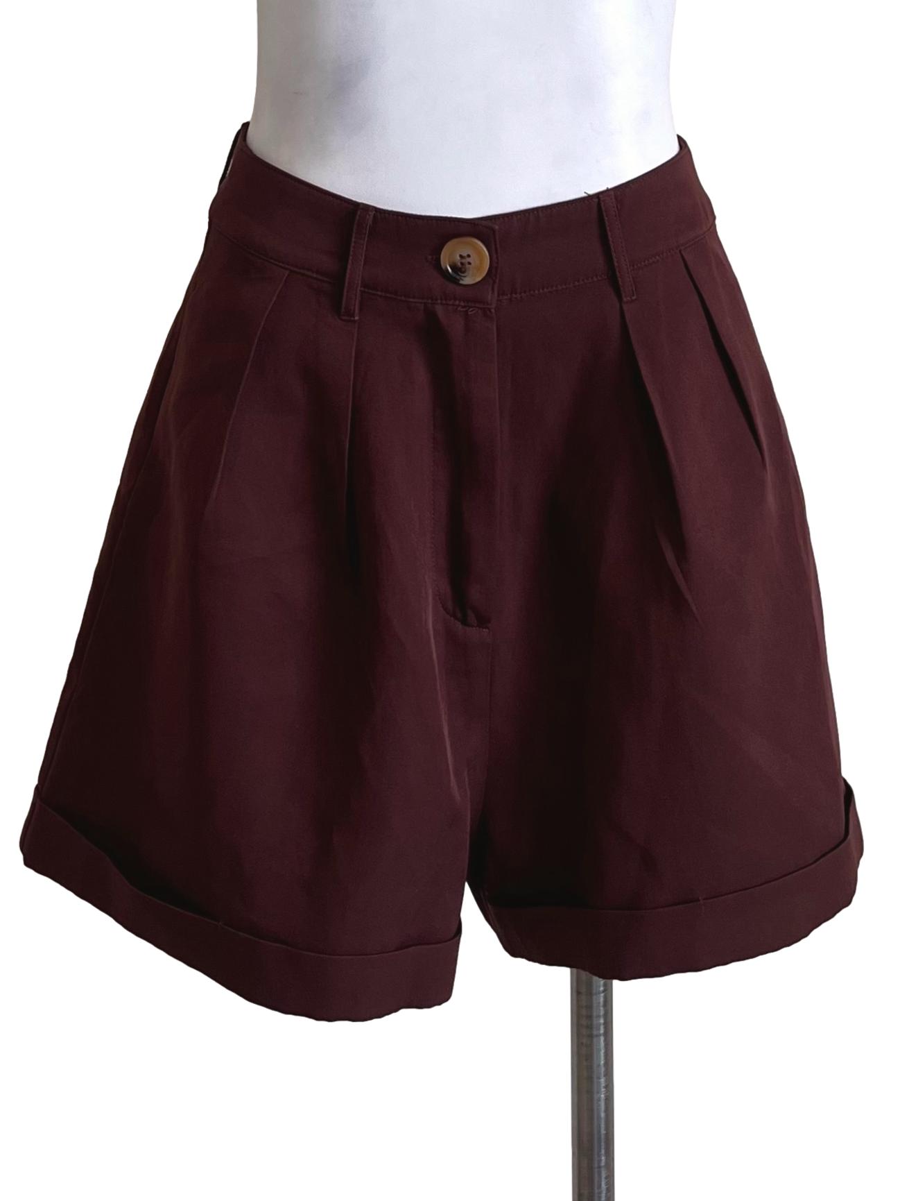 Penny Brown Structured Shorts