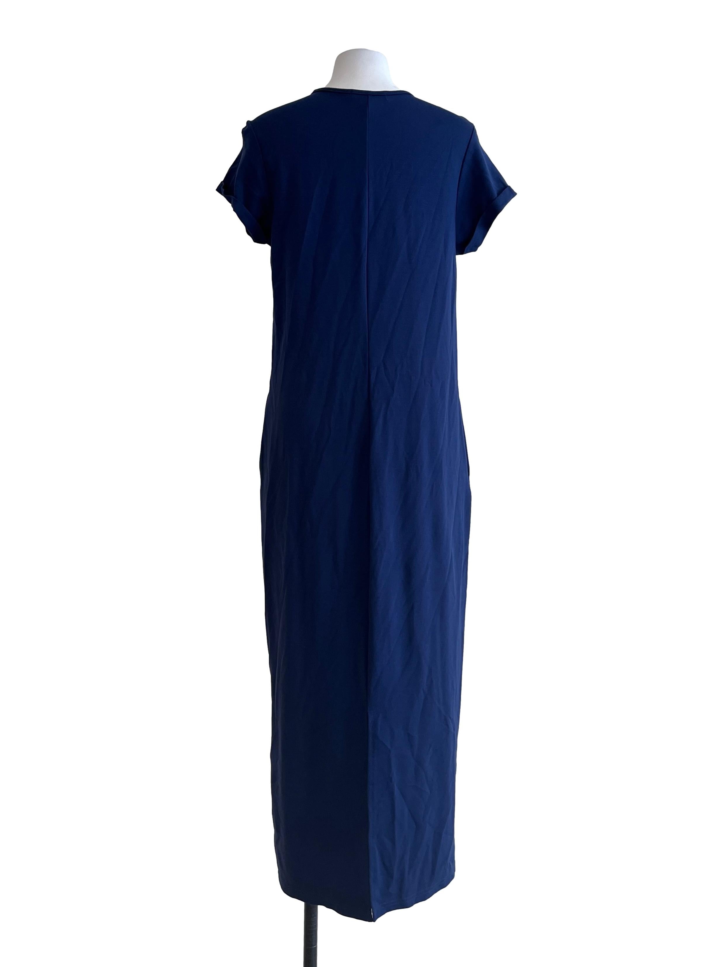 Indigo Blue Halter Short Sleeve Dress