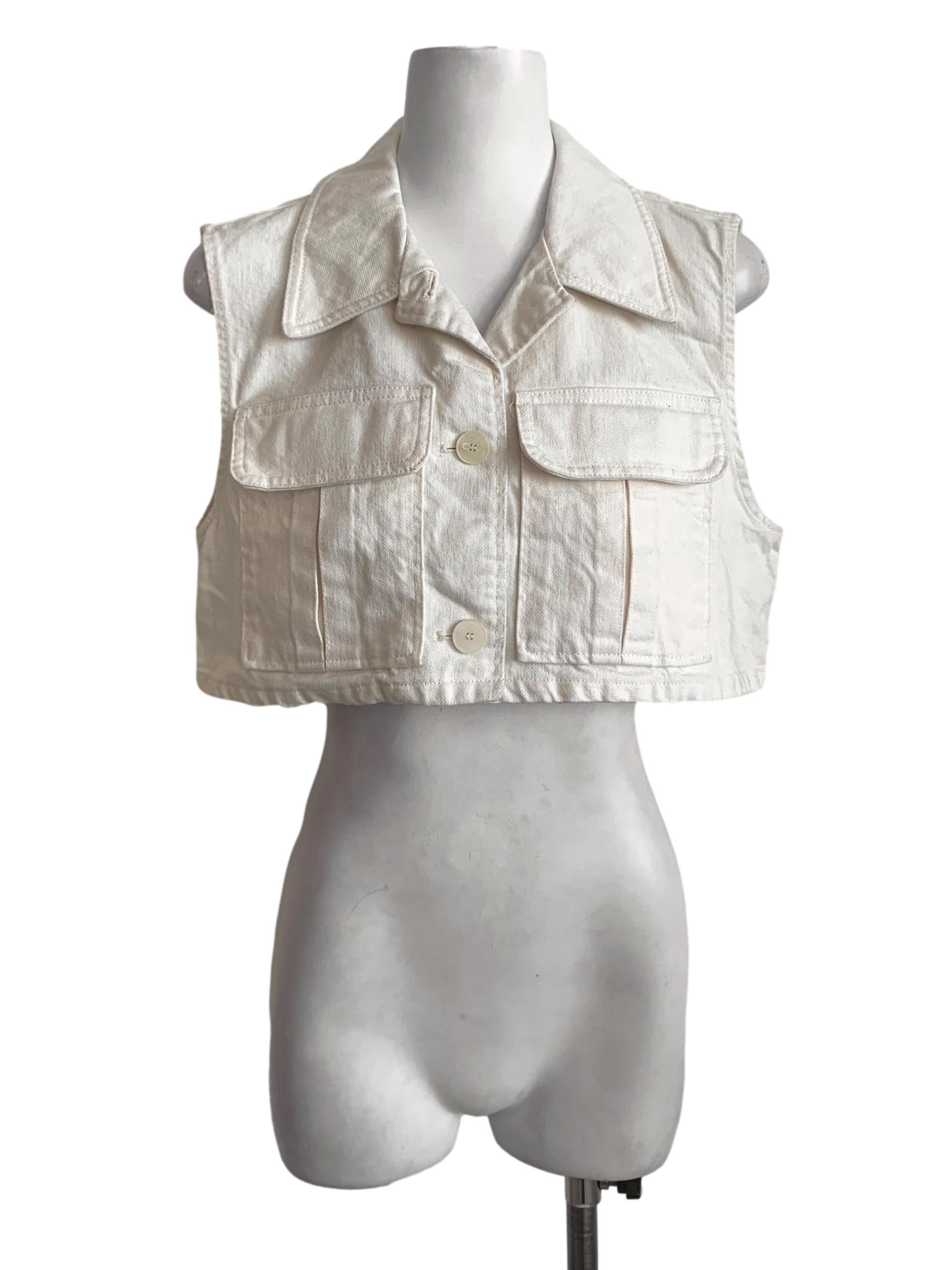 Ivory White Crop Shirt