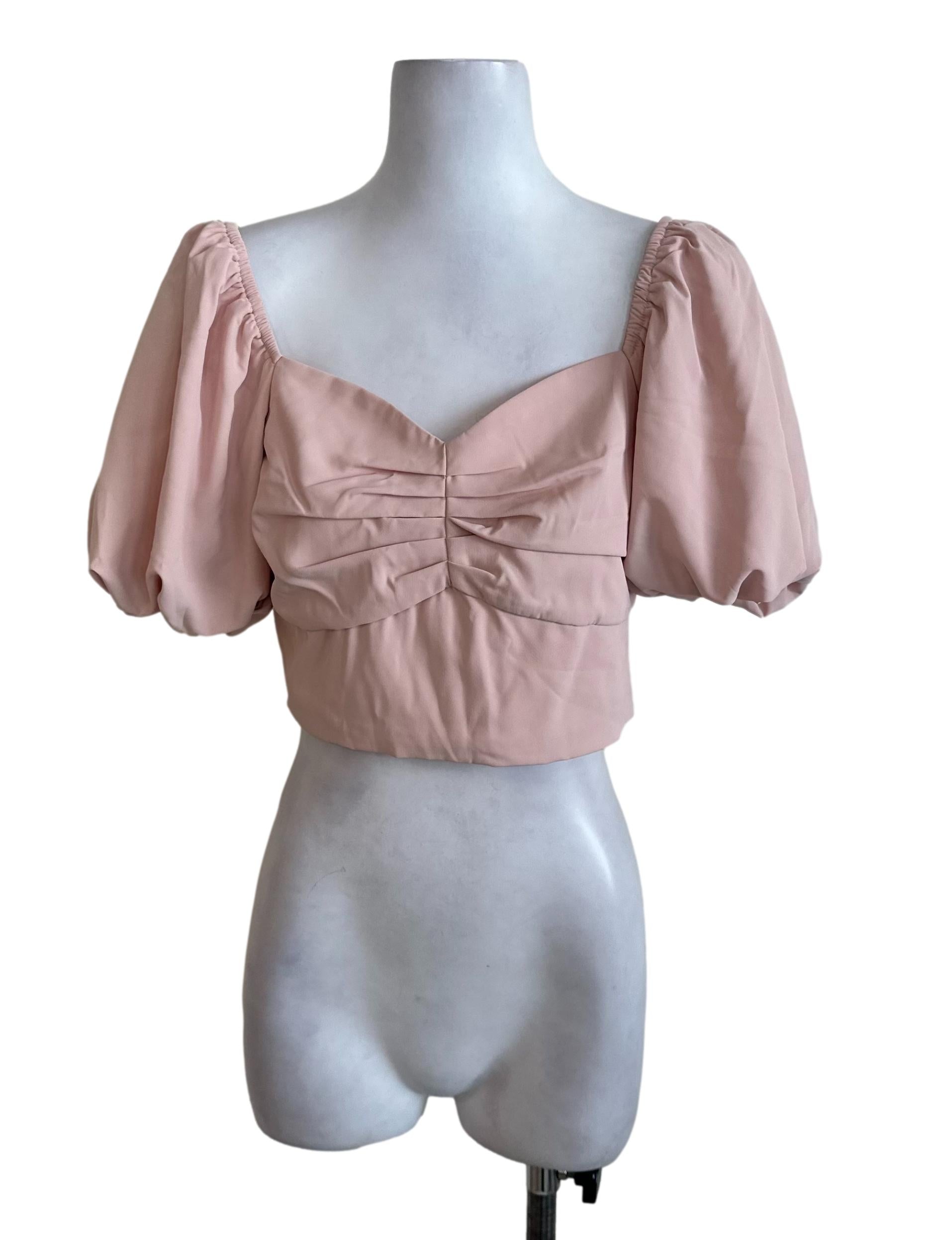Light Pink Sweetheart Neck Top