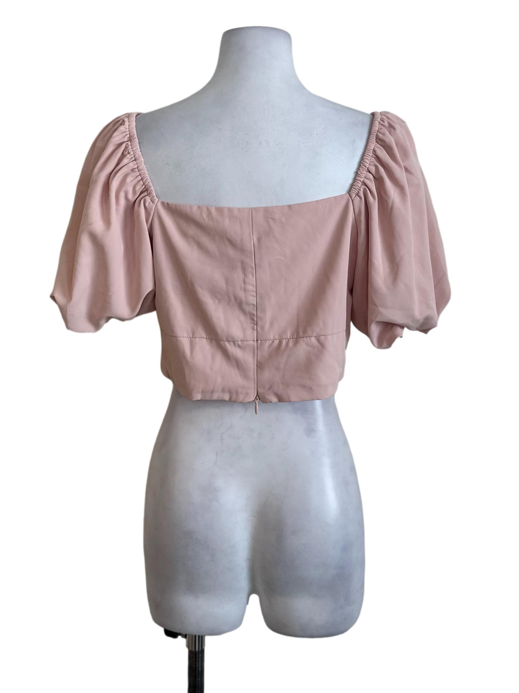 Light Pink Sweetheart Neck Top