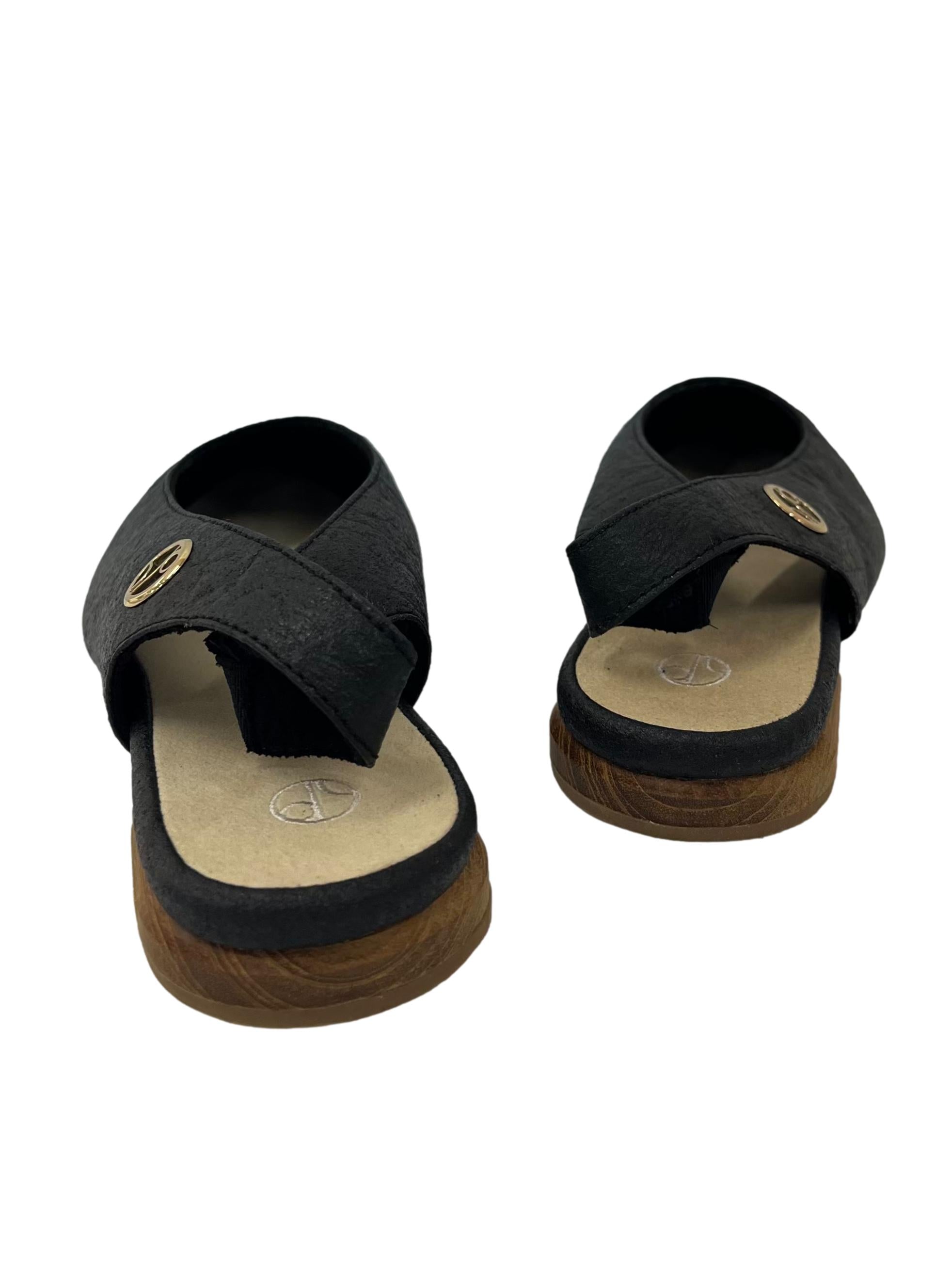 Charcoal Black Cannes Slingback Flat